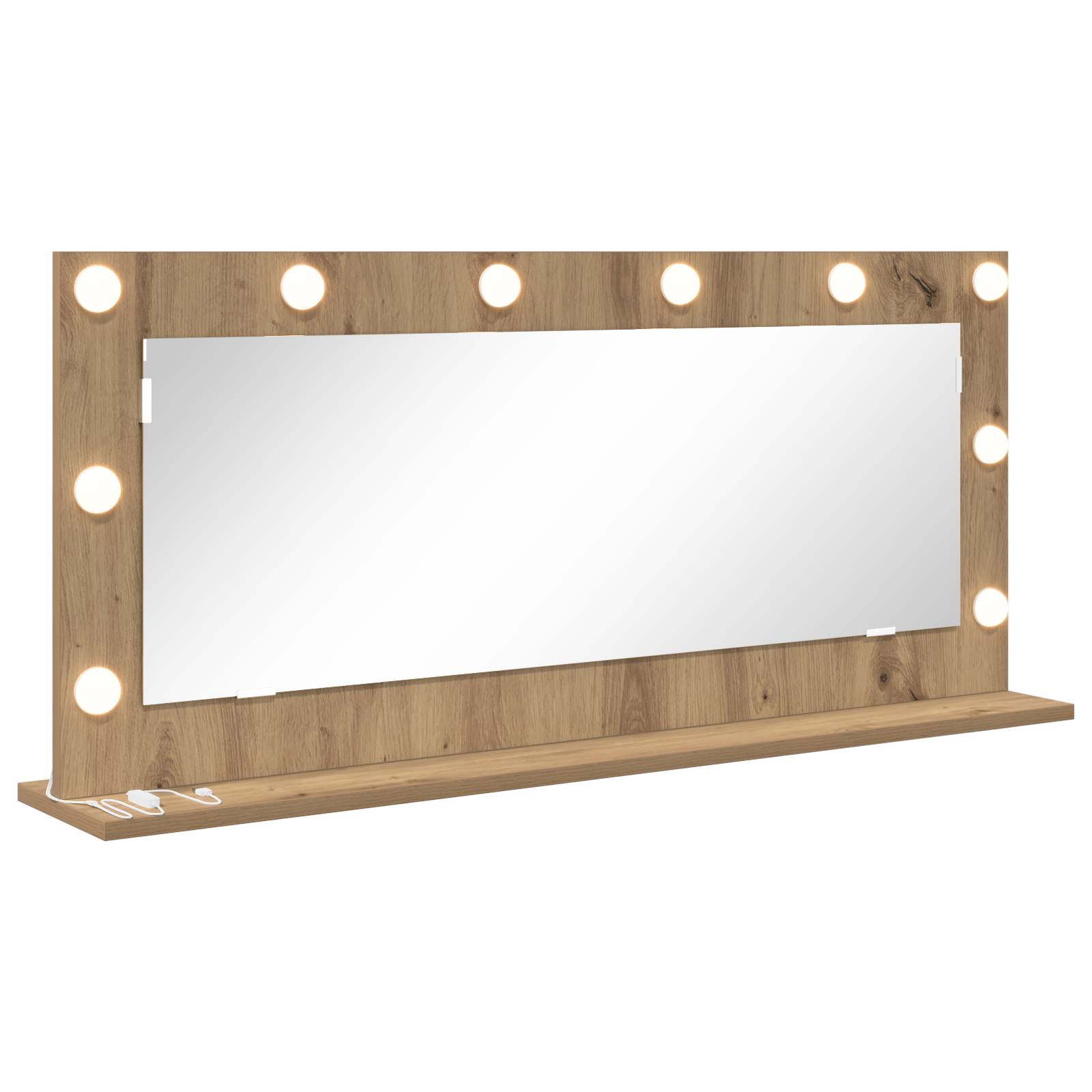 vidaXL Schminkspiegel mit LED-Lichtern Artisan Eiche 100x45x18 cm