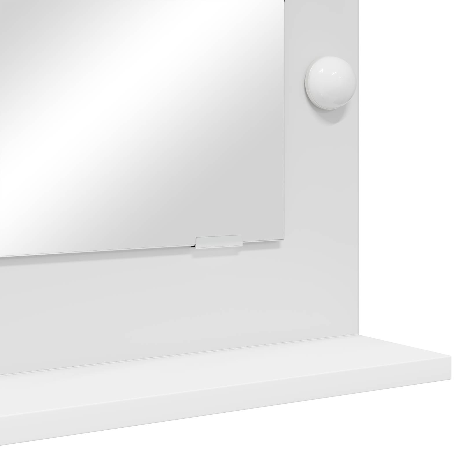 vidaXL Kosmetikspiegel mit LED-Lichtern Weiß 70x50x18 cm