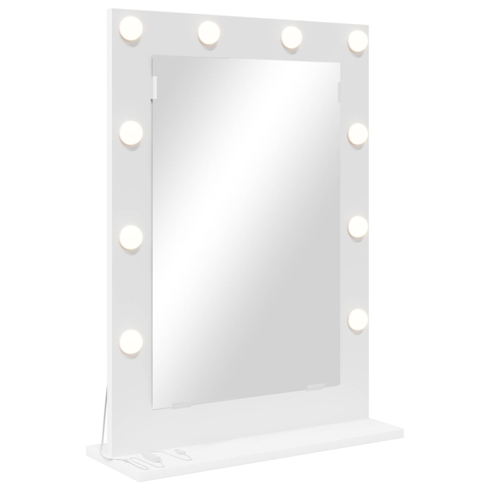 vidaXL Kosmetikspiegel mit LED-Lichtern Weiß 70x50x18 cm