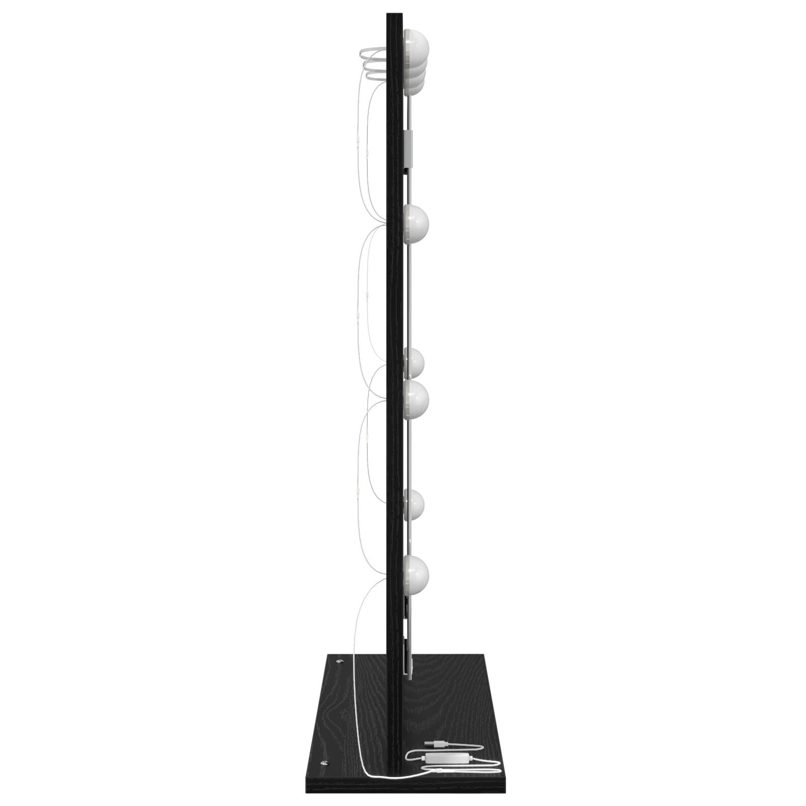 vidaXL Kosmetikspiegel mit LED-Lichtern Schwarz Eiche 70x50x18 cm