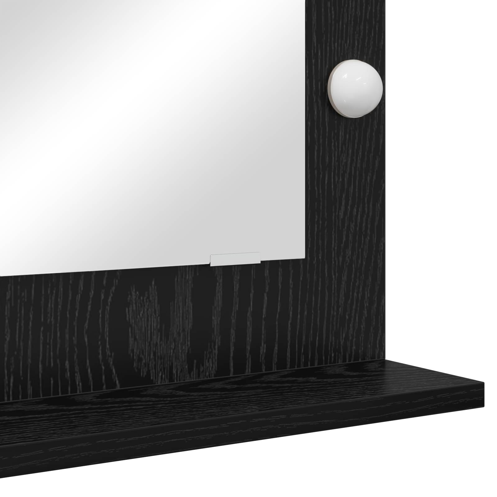 vidaXL Kosmetikspiegel mit LED-Lichtern Schwarz Eiche 70x50x18 cm