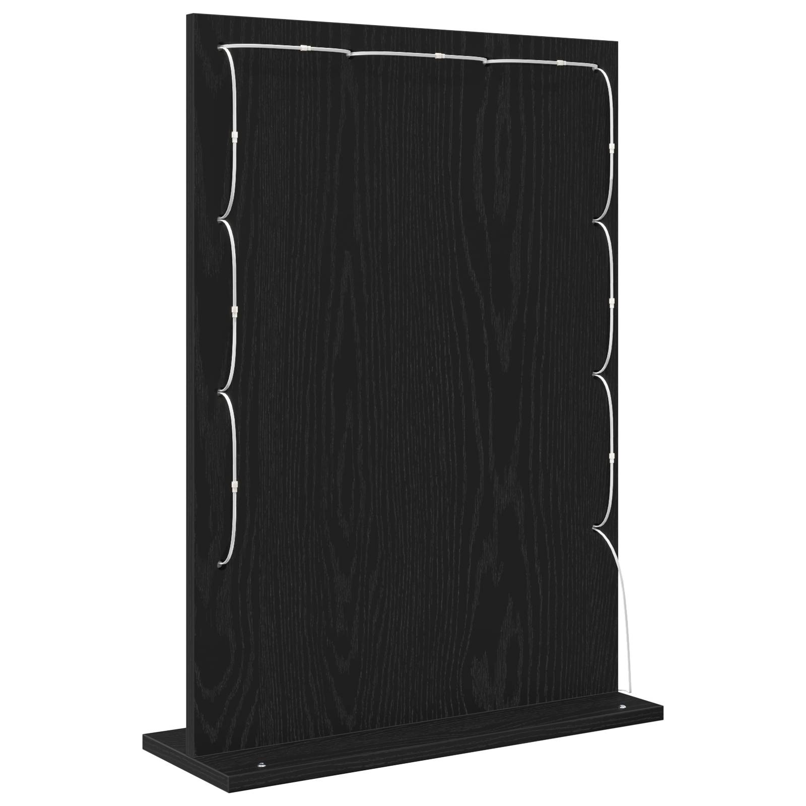 vidaXL Kosmetikspiegel mit LED-Lichtern Schwarz Eiche 70x50x18 cm