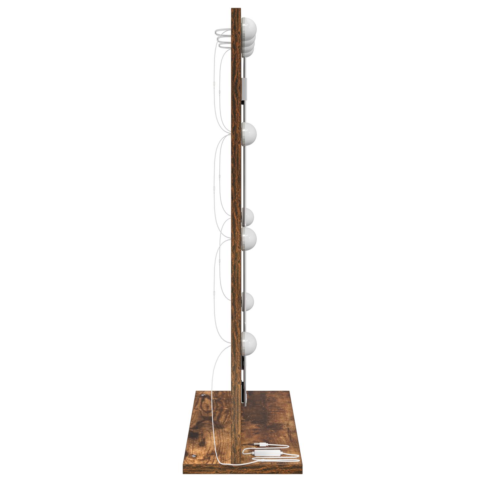 vidaXL Waschspiegel Geräucherte Eiche Holz, Glas 70 x 50 x 18 cm Spiegel