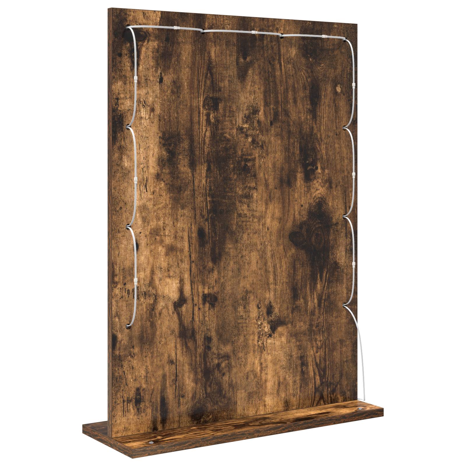 vidaXL Waschspiegel Geräucherte Eiche Holz, Glas 70 x 50 x 18 cm Spiegel