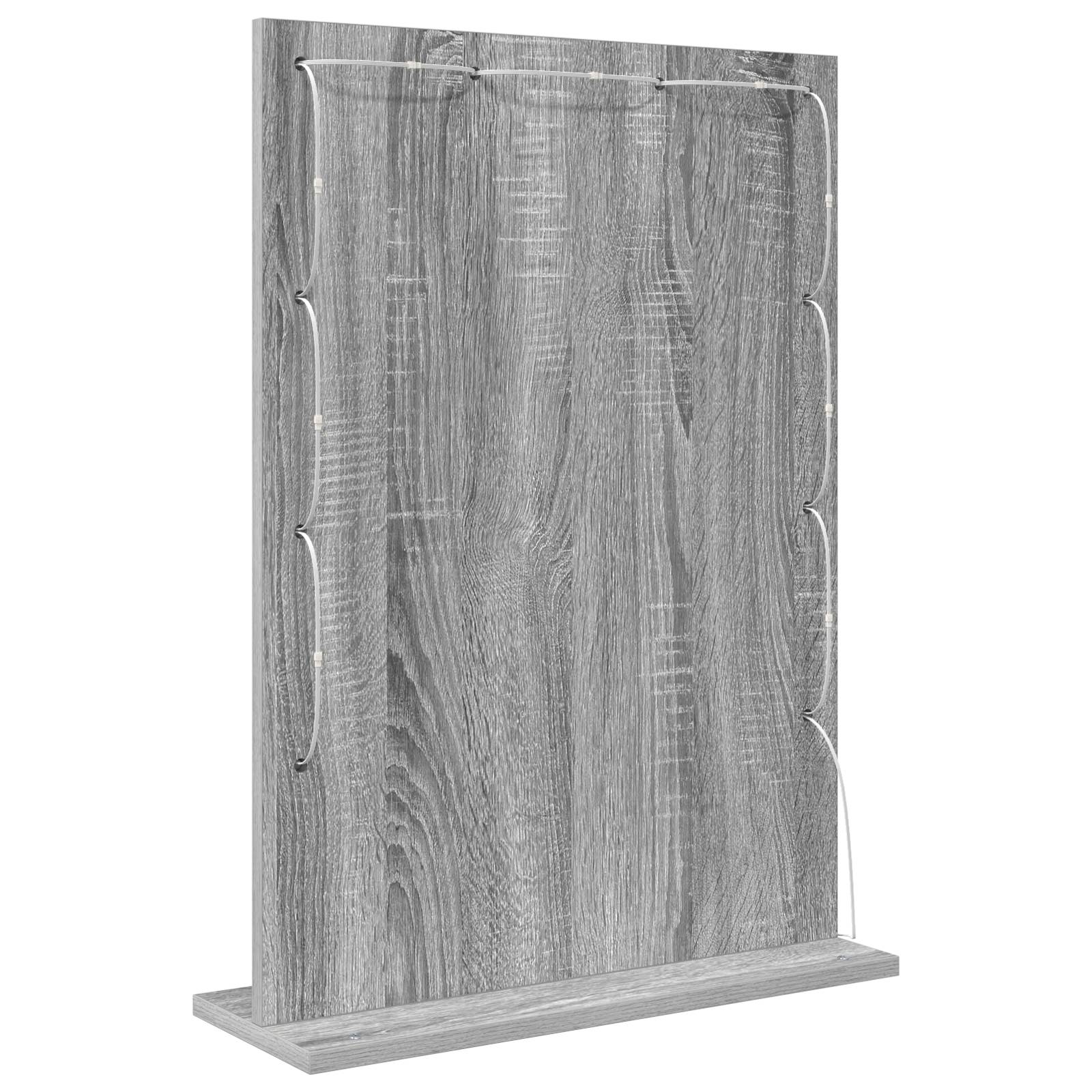 vidaXL Schminkspiegel Grau Sonoma Spanplatte, Glas 70 x 50 x 18 cm