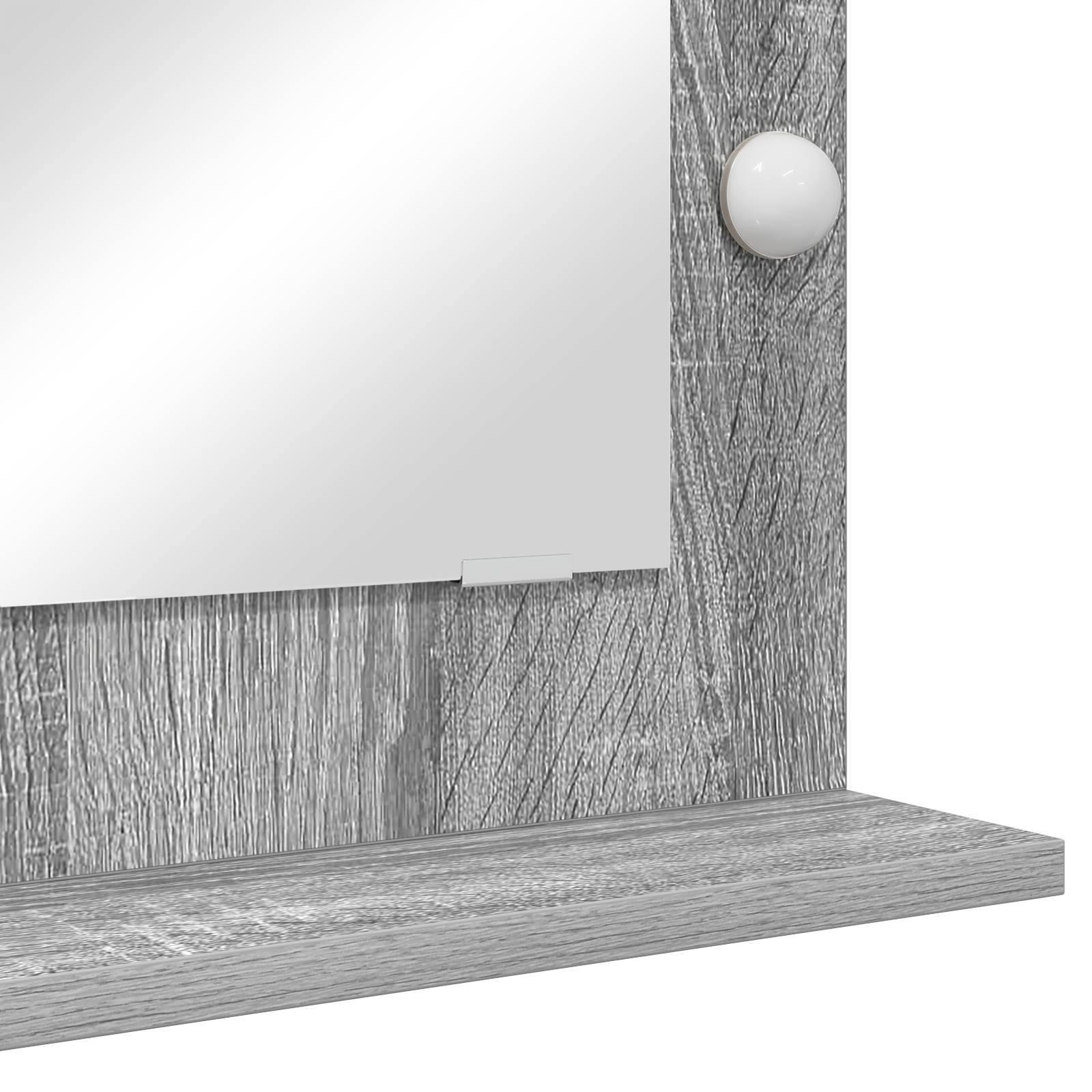 vidaXL Schminkspiegel Grau Sonoma Spanplatte, Glas 70 x 50 x 18 cm