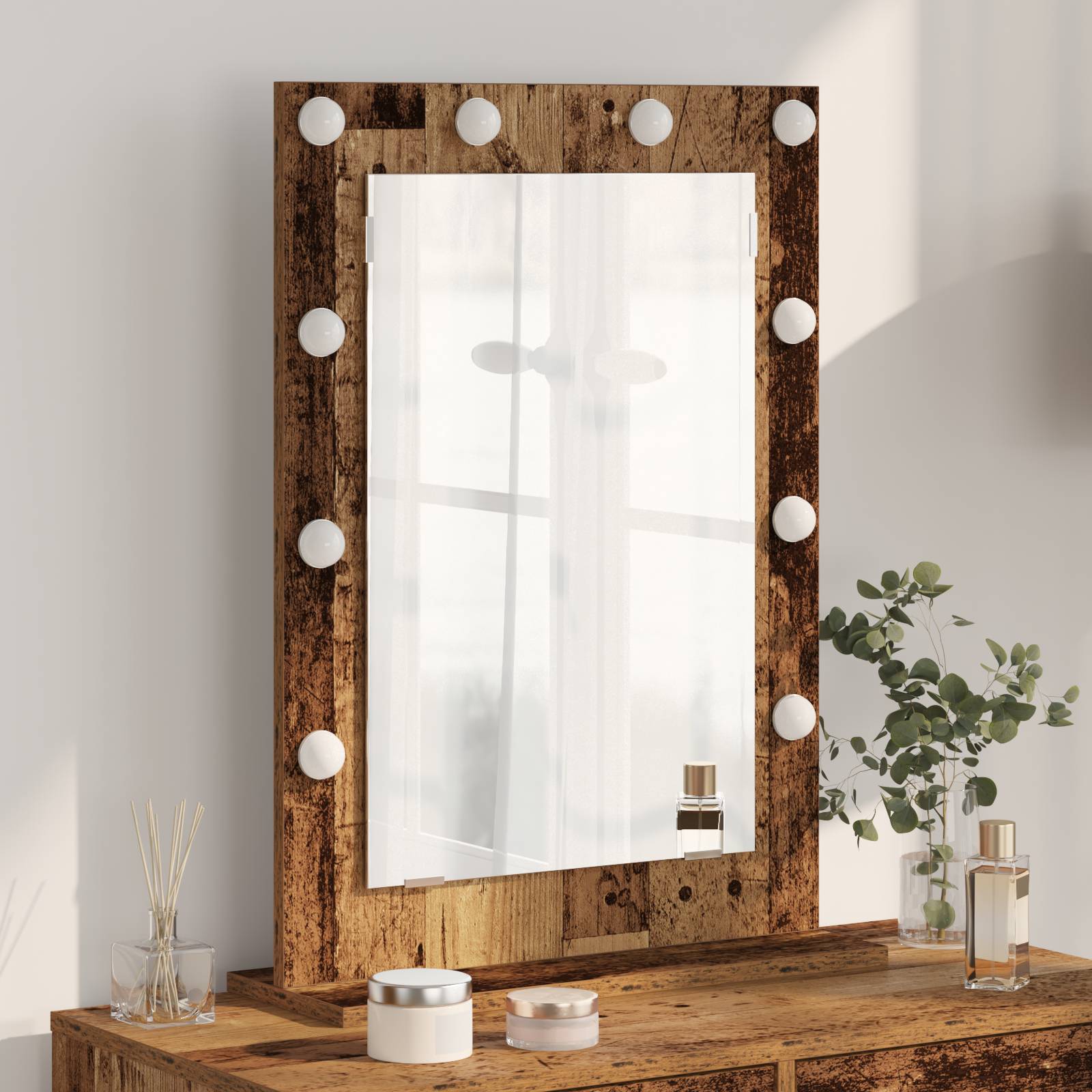 vidaXL Spiegel Altes Holz Massivholz 70 x 50 x 18 cm Spiegel