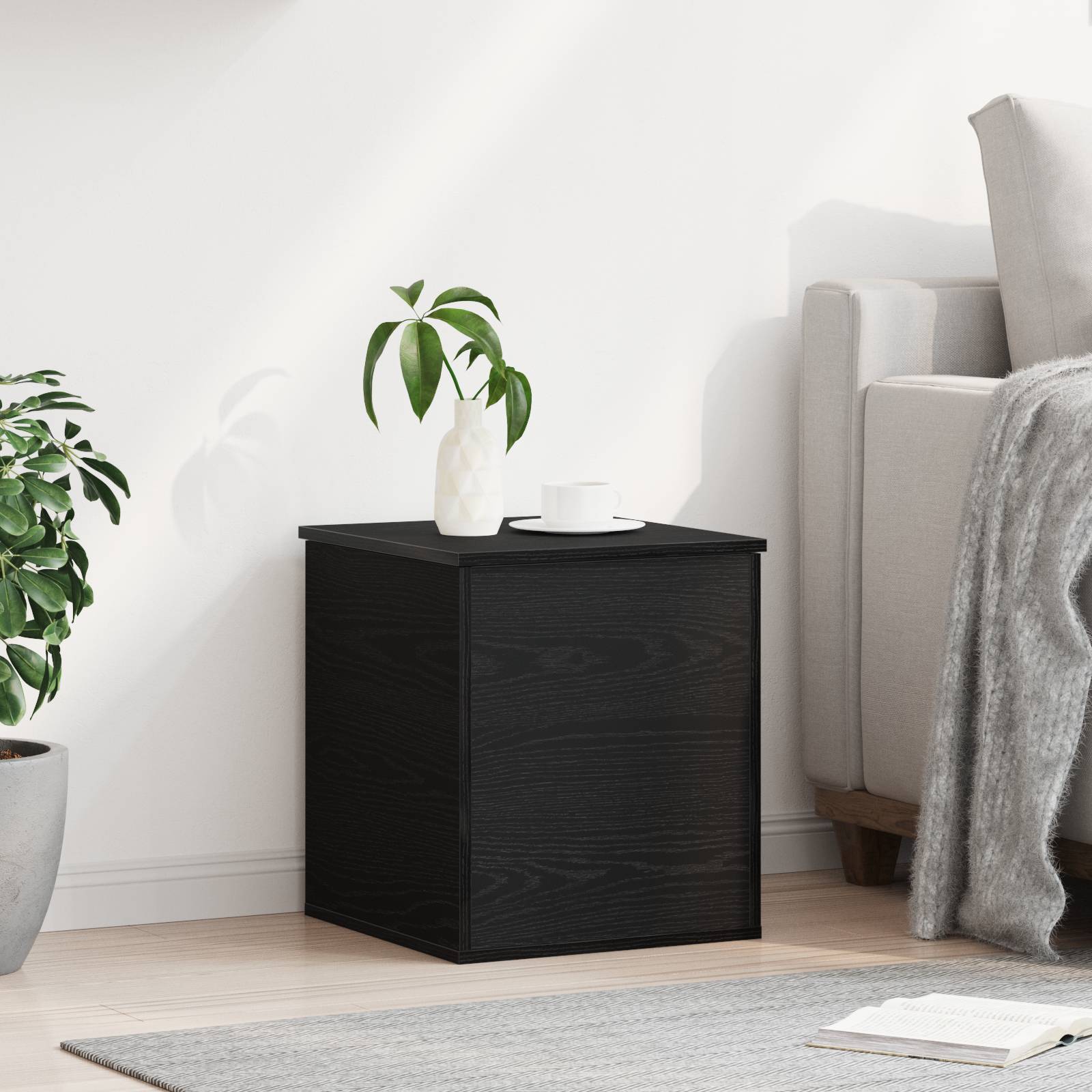 vidaXL Aufbewahrungsbox Schwarz Eiche 40x42x46 cm aus Holzwerkstoff