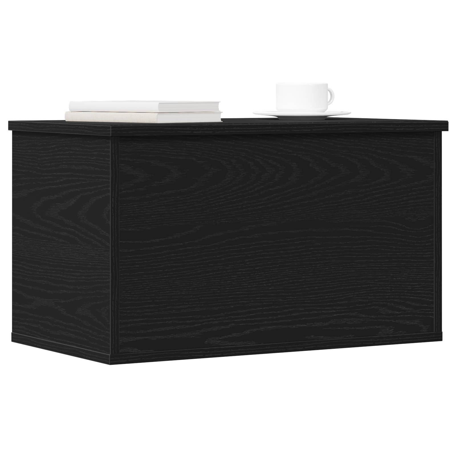 vidaXL Aufbewahrungsbox mit Deckel Schwarz Eiche 60x35x35 cm