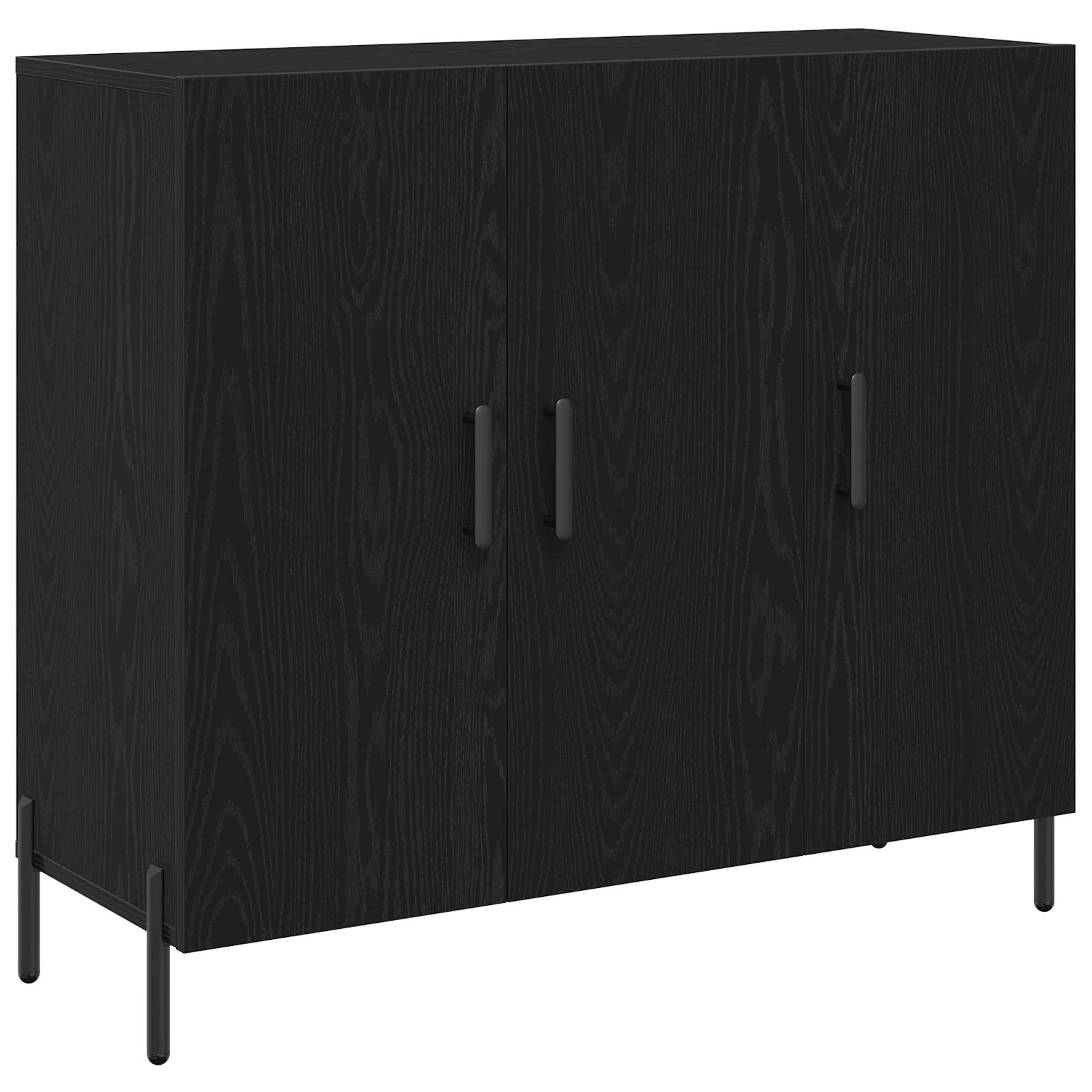 vidaXL Sideboard Schwarz Eiche 90x34x80 cm Holzwerkstoff