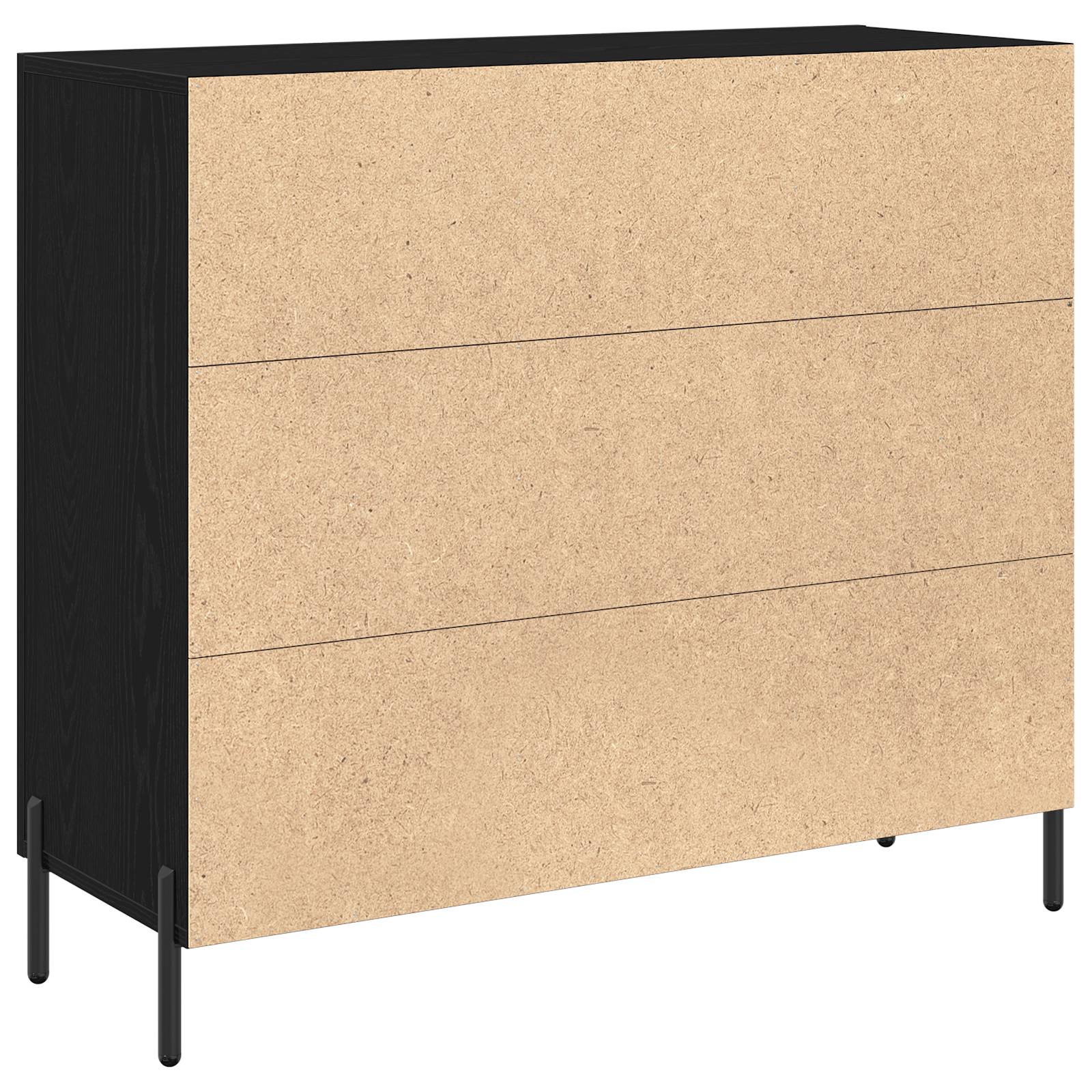 vidaXL Sideboard Schwarz Eiche 90x34x80 cm Holzwerkstoff