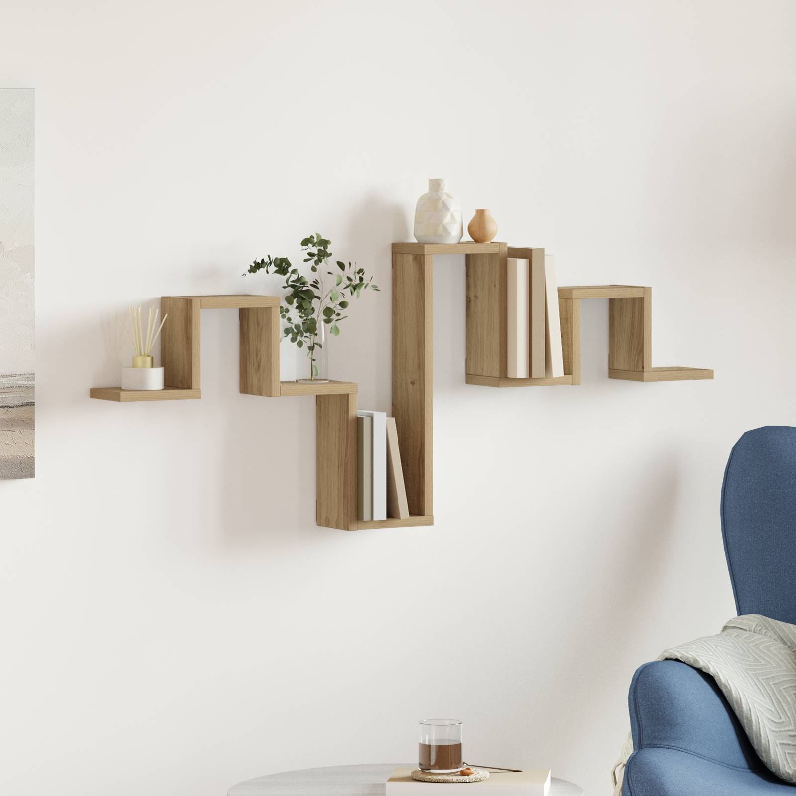 vidaXL Wandregal Artisan Eiche 104,5x10x43 cm Ingenieurholz