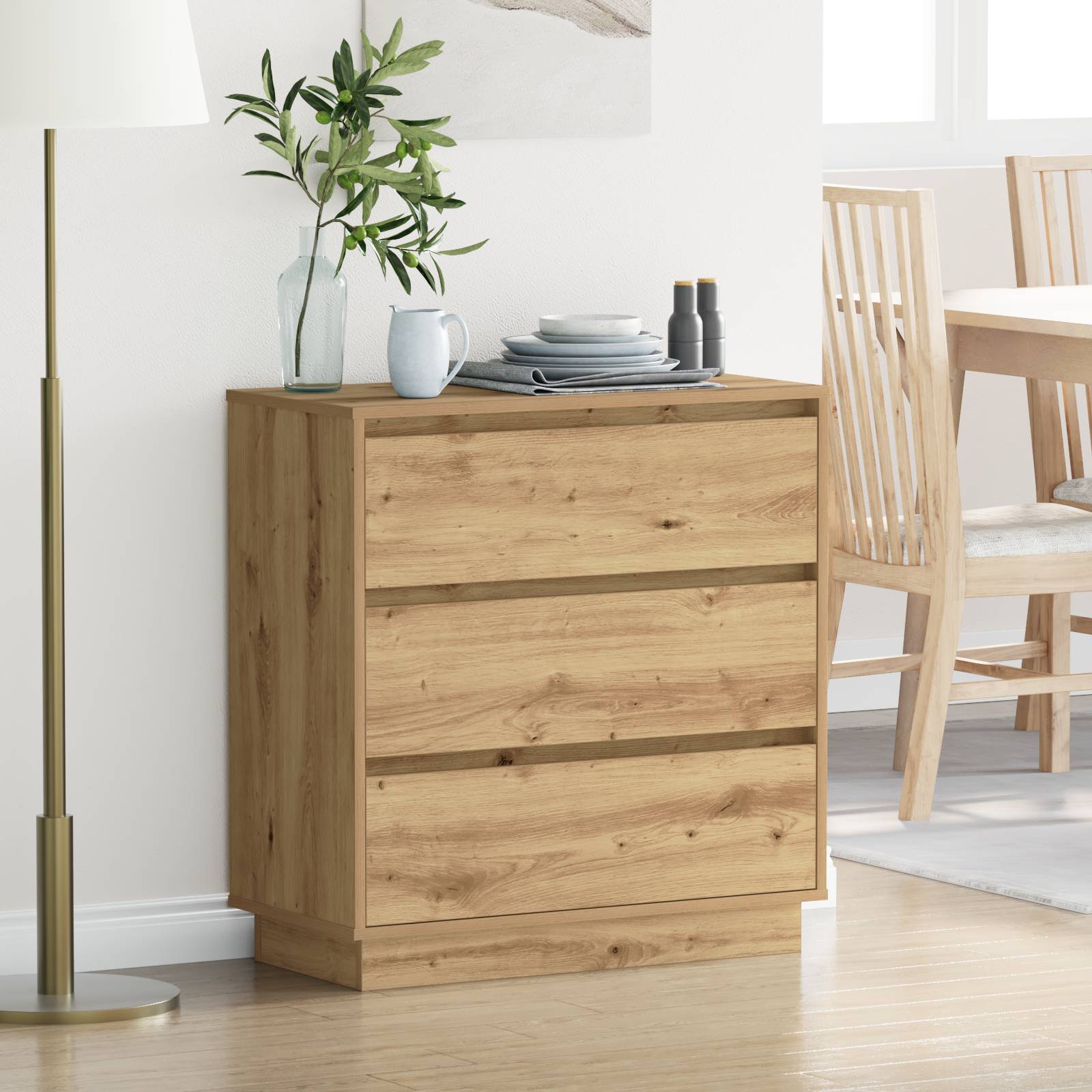 vidaXL LED Nachttisch Artisan Eiche 71x34,5x75 cm Holzwerkstoff