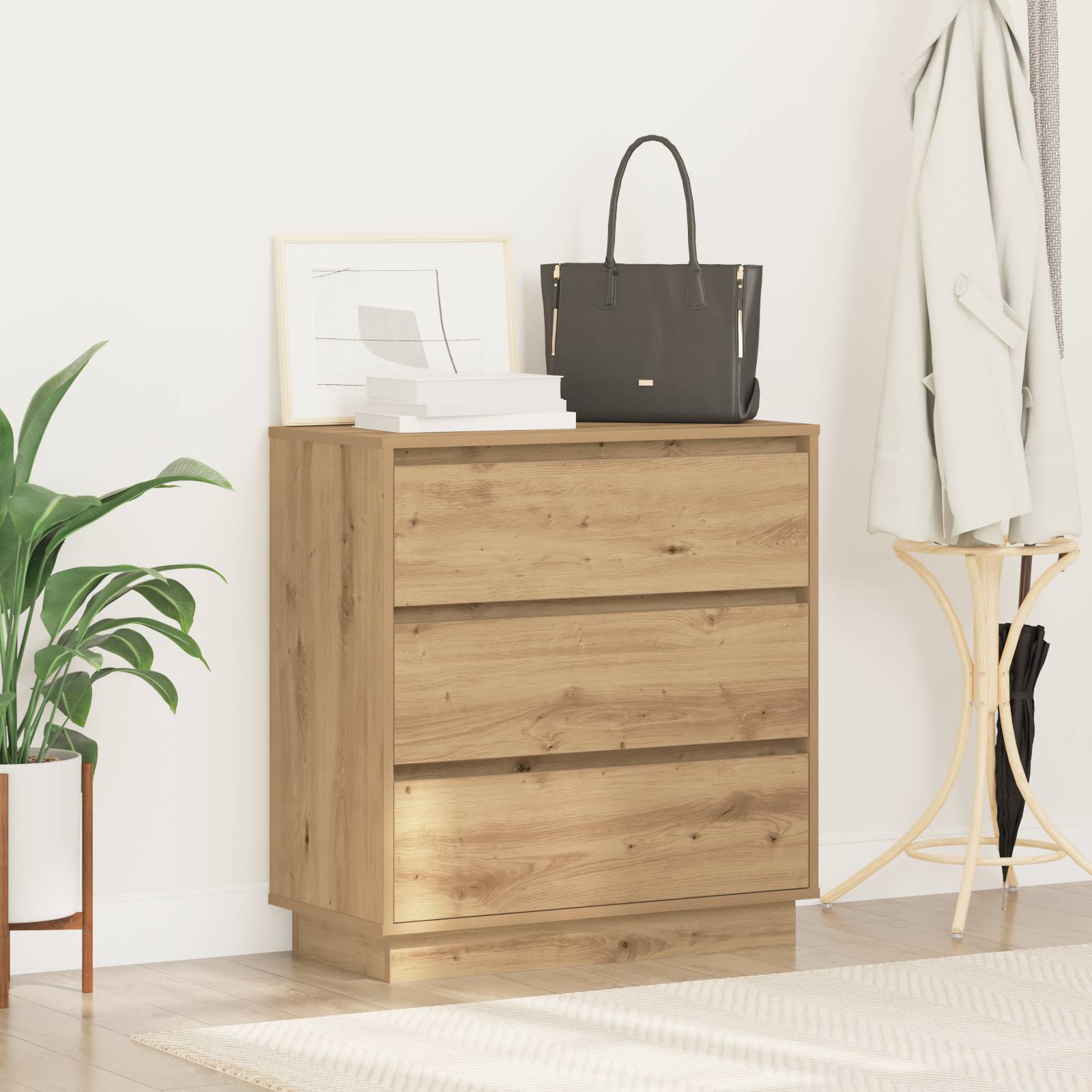 vidaXL LED Nachttisch Artisan Eiche 71x34,5x75 cm Holzwerkstoff