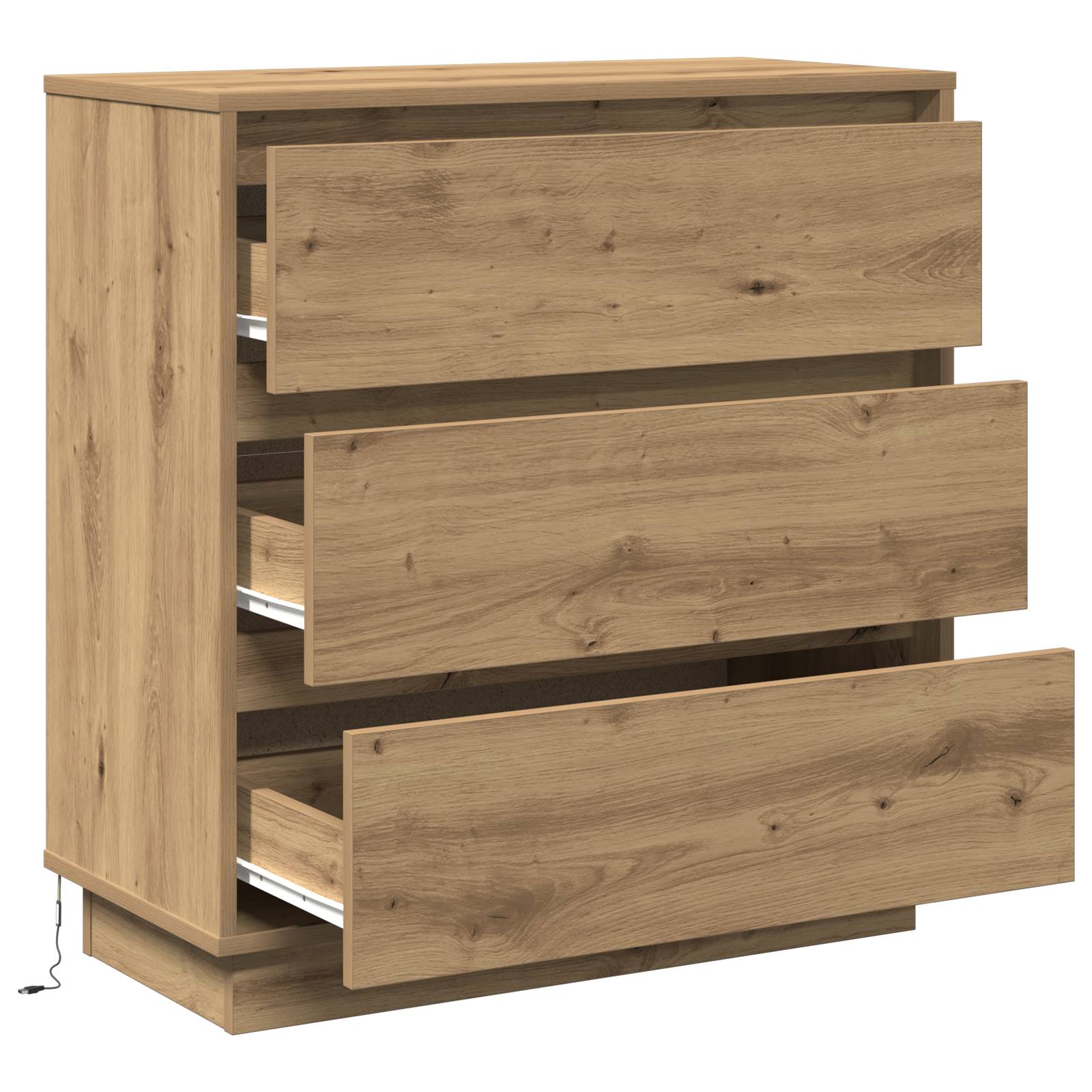 vidaXL LED Nachttisch Artisan Eiche 71x34,5x75 cm Holzwerkstoff