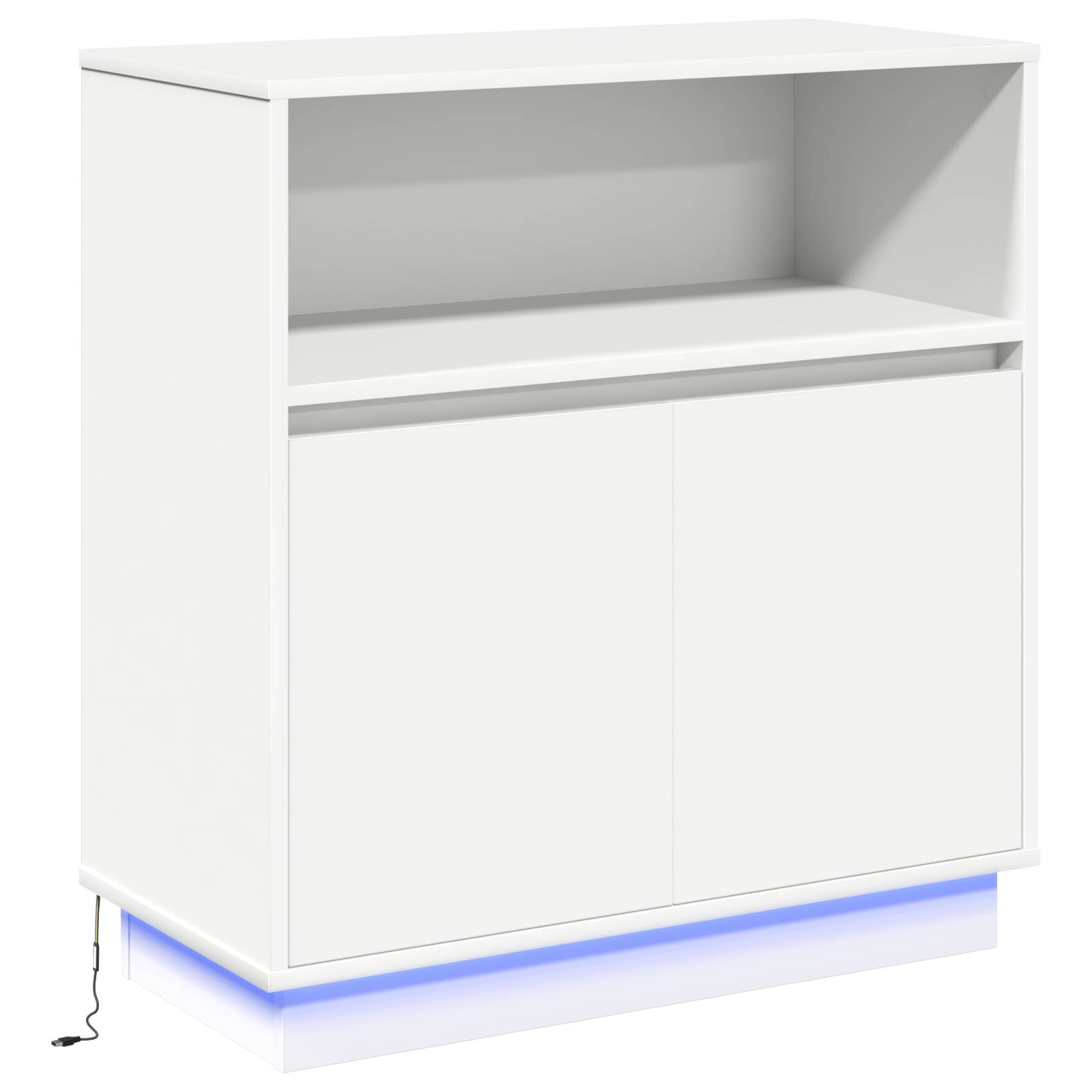 vidaXL LED-Sideboard Weiß 71x34,5x75 cm Holzwerkstoff