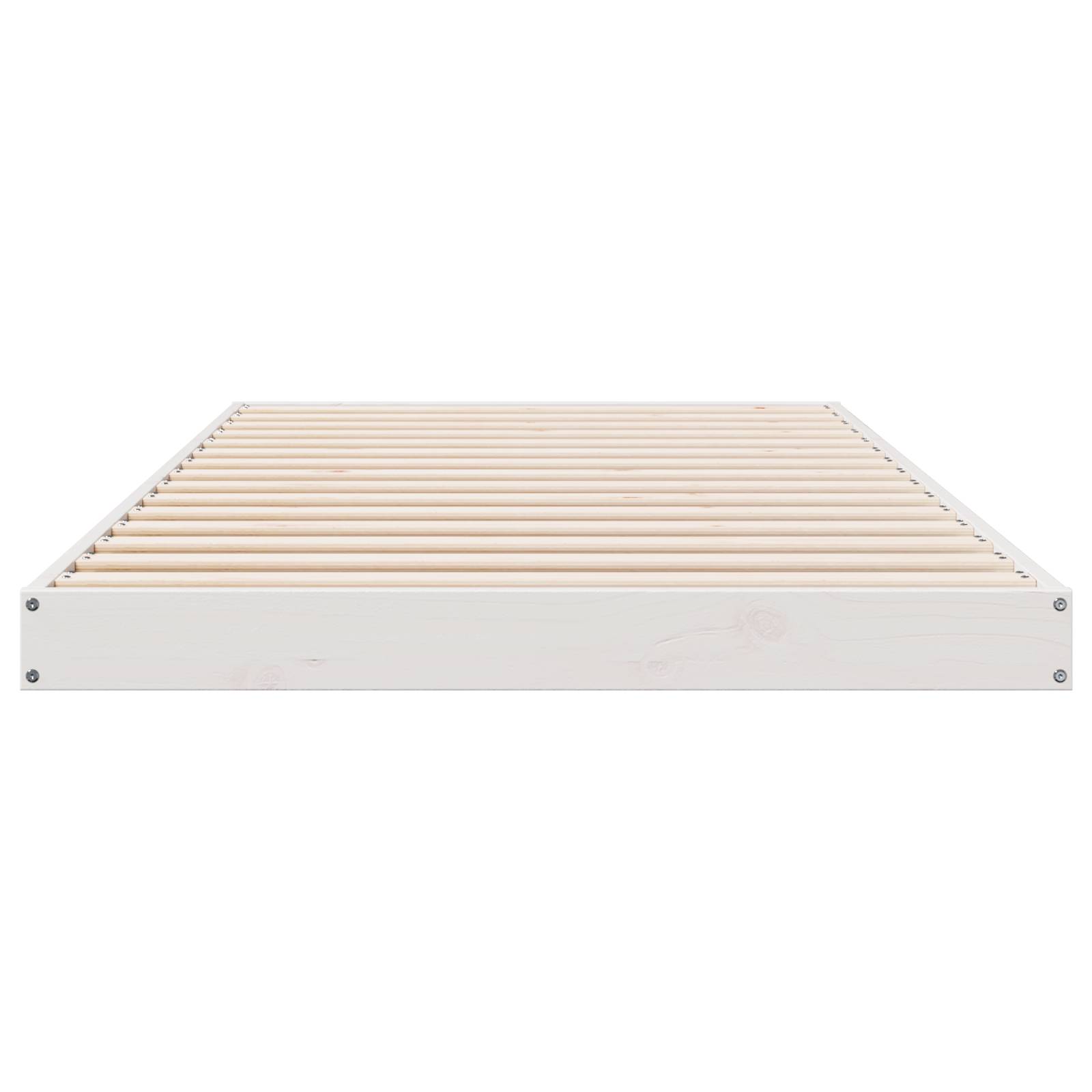 vidaXL Bodenbett Weiß 90x210 cm Massivholz Kiefer
