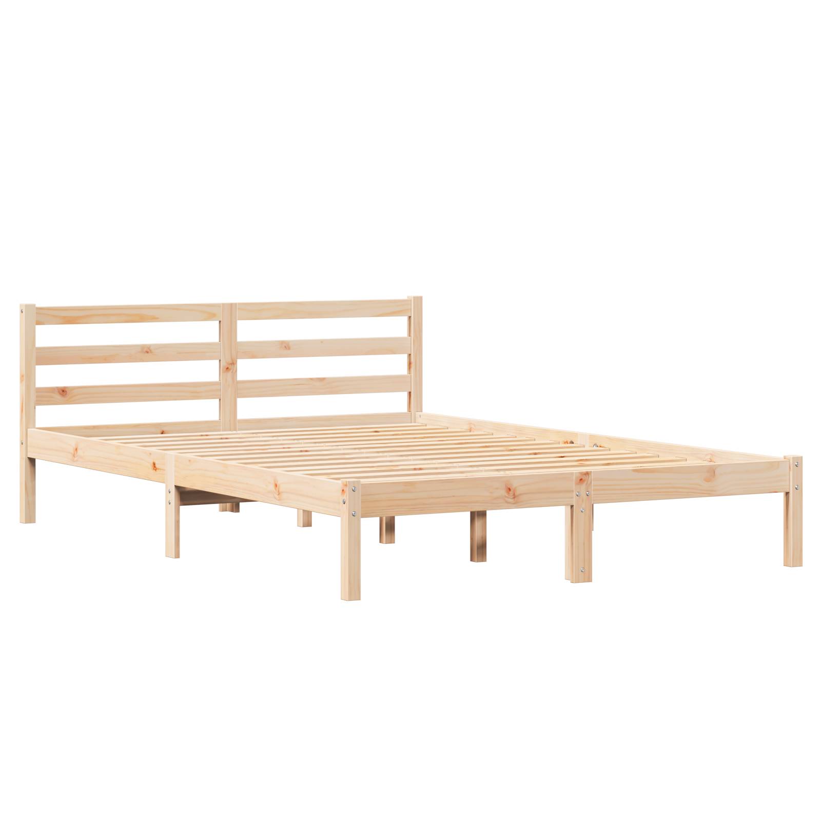 vidaXL Bettgestell mit Kopfteil 160x210 cm Massivholz Kiefer