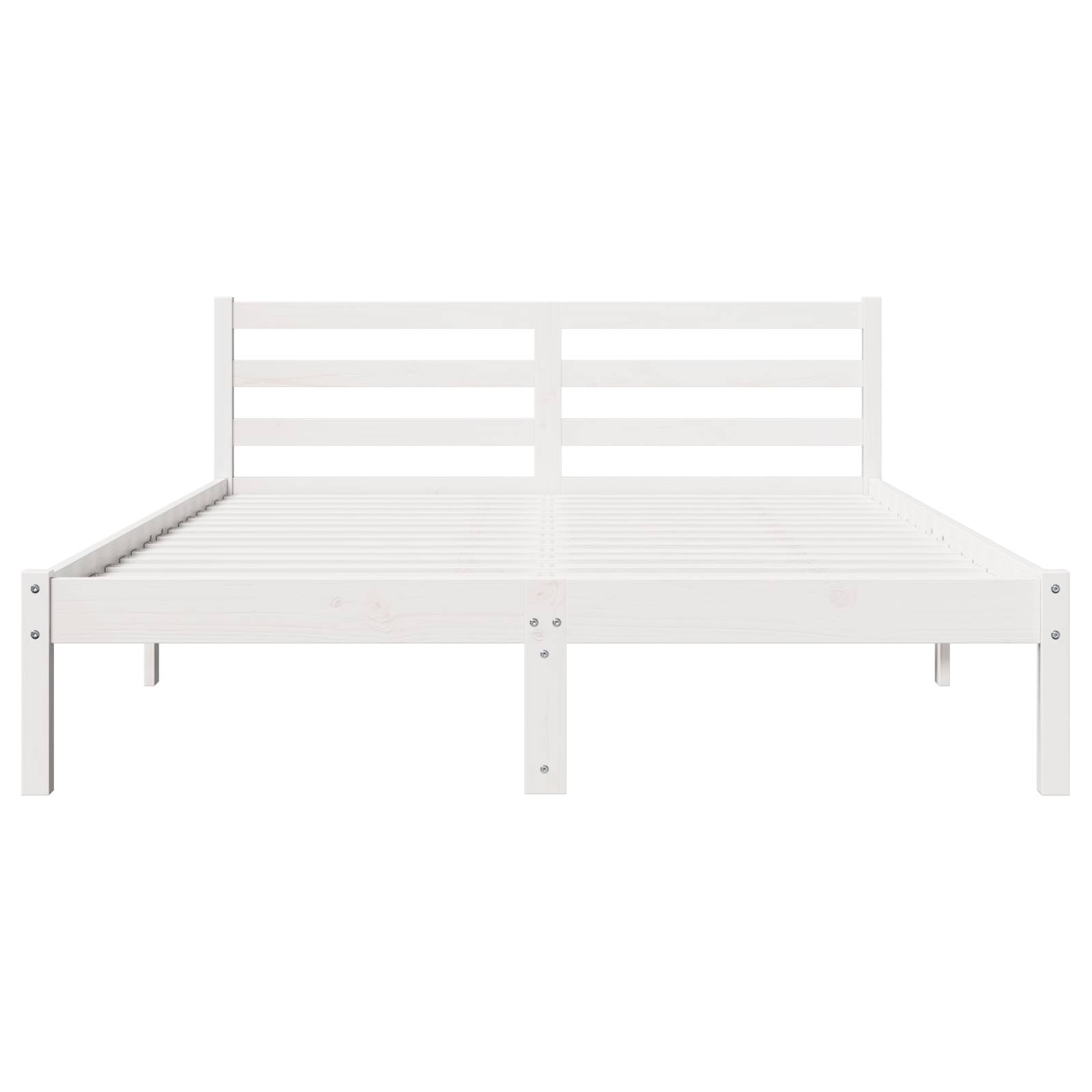 vidaXL Bettgestell mit Kopfteil Weiß 140x220 cm Massivholz Kiefer