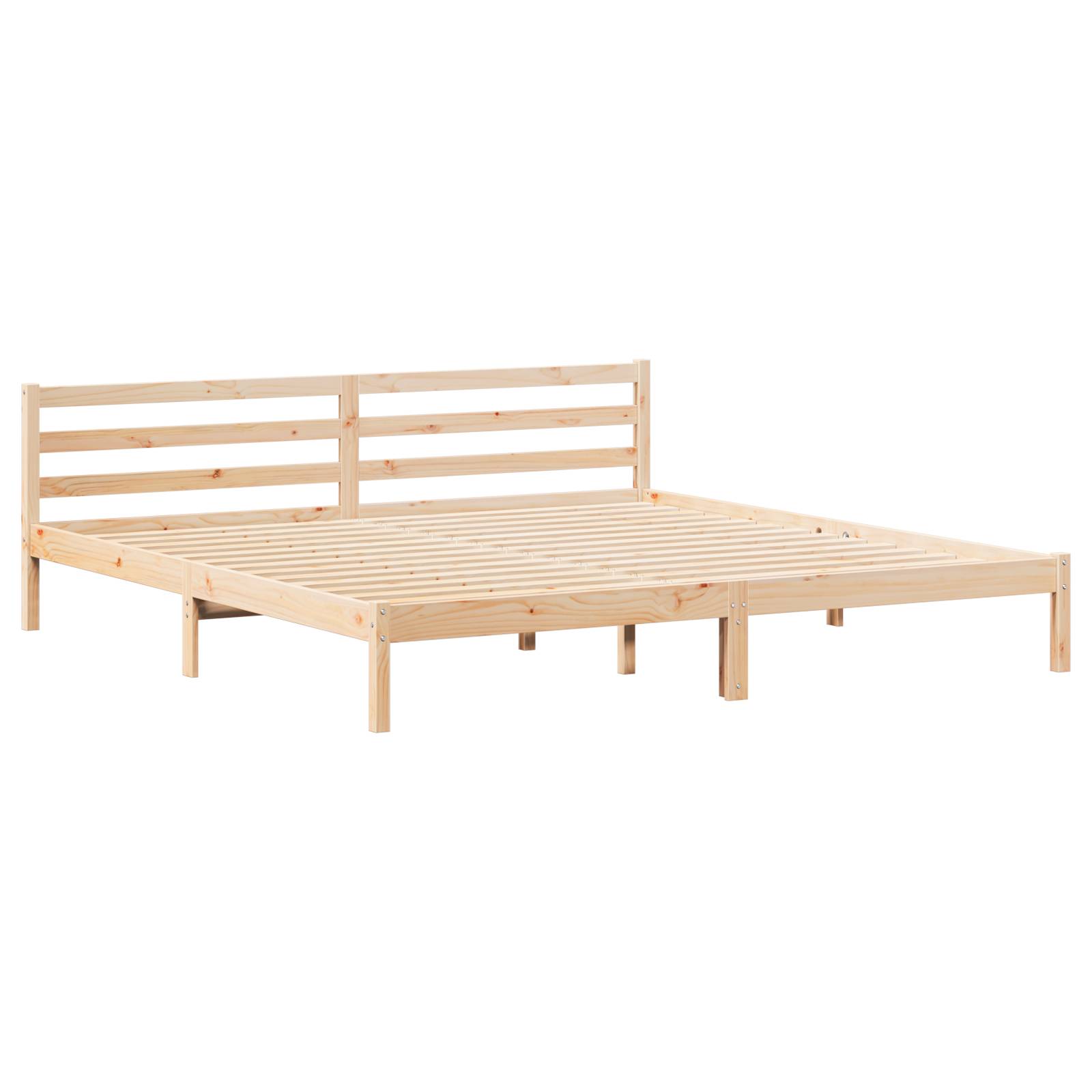 vidaXL Bettgestell mit Kopfteil 200x220 cm Massivholz Kiefer