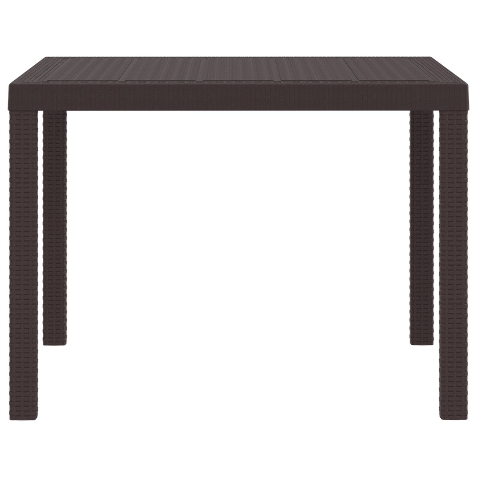 vidaXL Gartentisch Braun 100x100x73 cm Poly Rattan