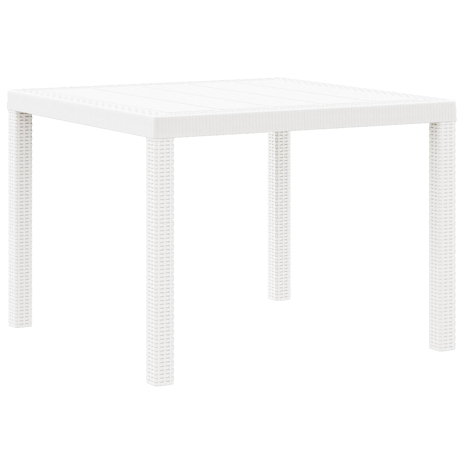 vidaXL 5-tlg. Garten-Essgruppe mit Kissen Weiß Poly Rattan