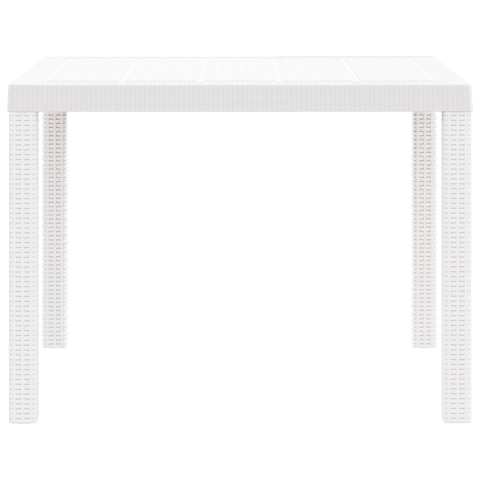 vidaXL Gartentisch Weiß 100x100x73 cm Poly Rattan