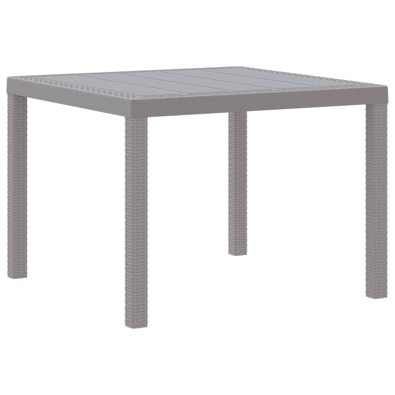 vidaXL 3-tlg. Garten-Essgruppe mit Kissen Hellgrau Poly Rattan