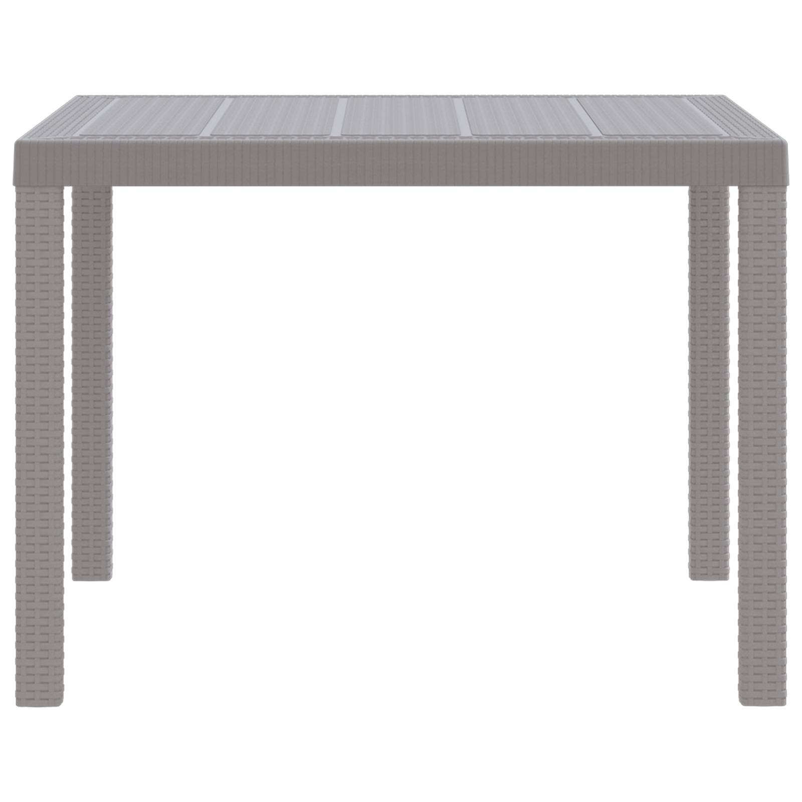 vidaXL Gartentisch Hellgrau 100x100x73 cm Poly Rattan