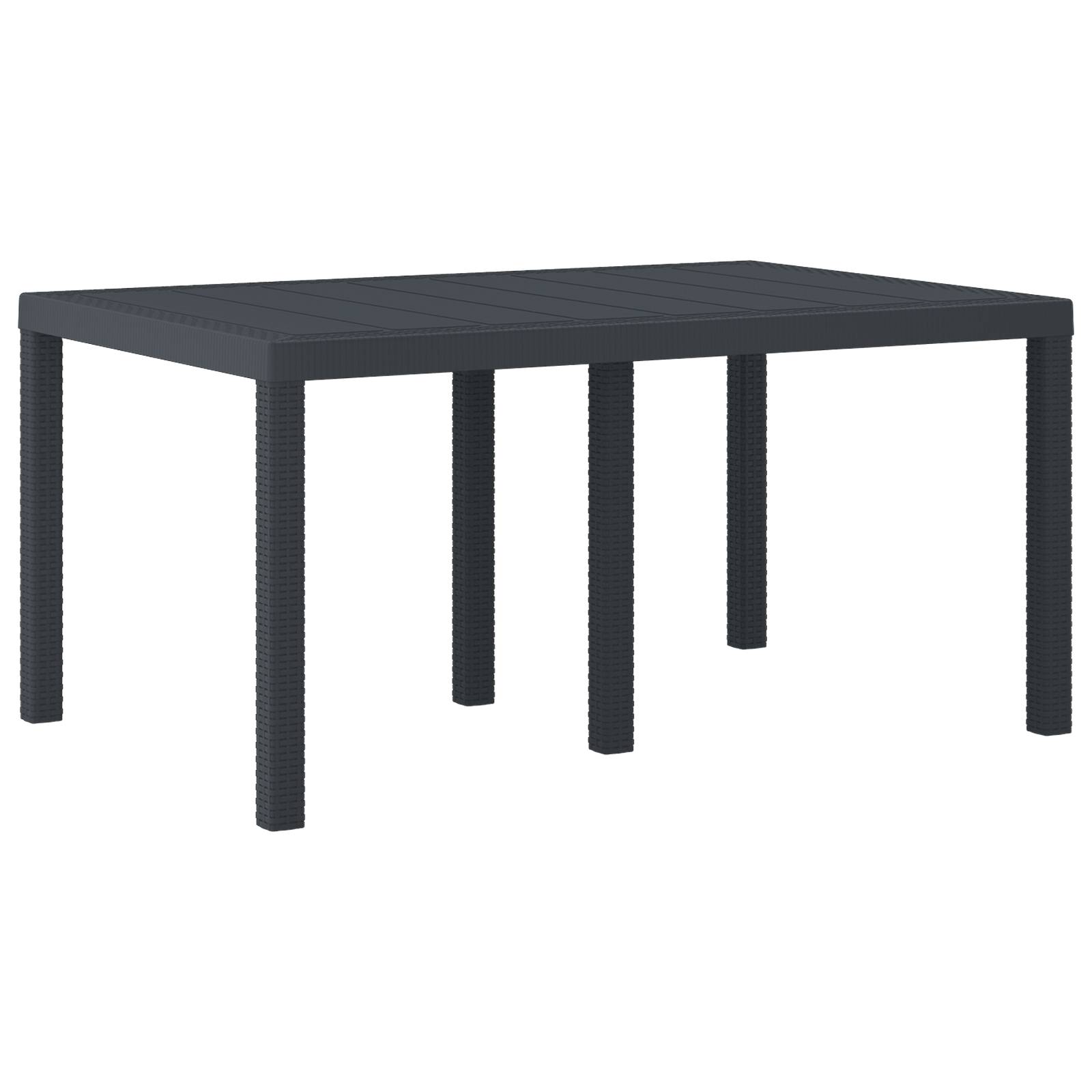 vidaXL 7-teiliges Garten Esstisch Set mit Kissen Anthrazit Poly-Rattan
