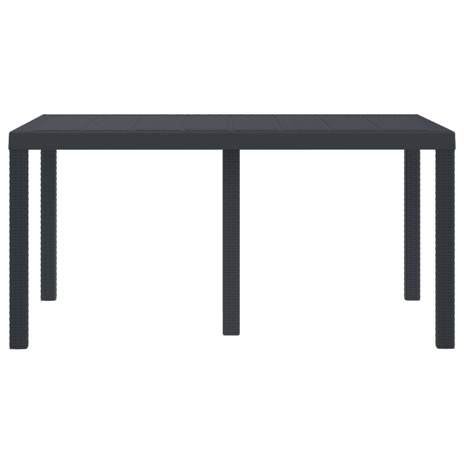 vidaXL Gartentisch Anthrazit 150x100x73 cm Poly Rattan