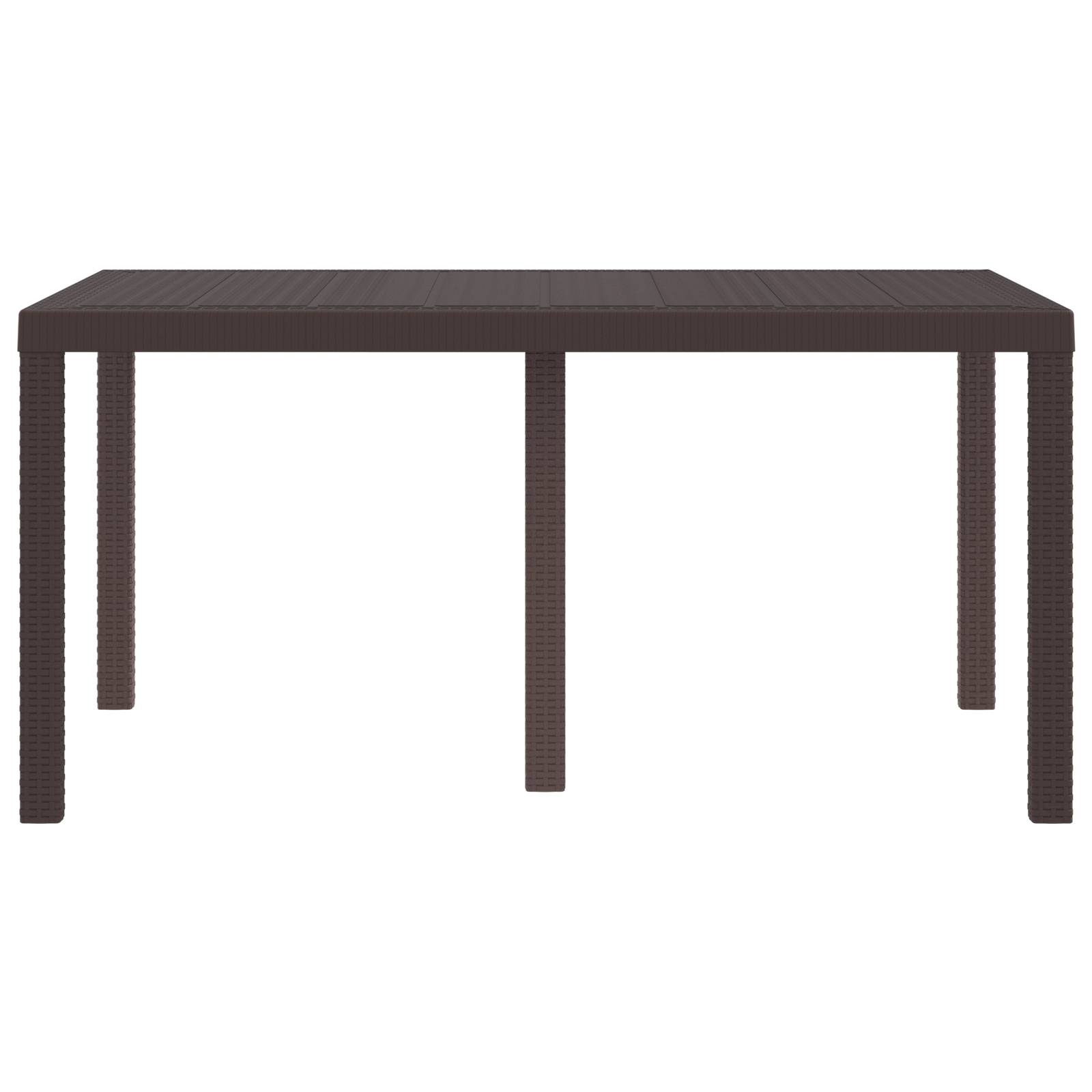 vidaXL Gartentisch Braun 150x100x73 cm Poly Rattan