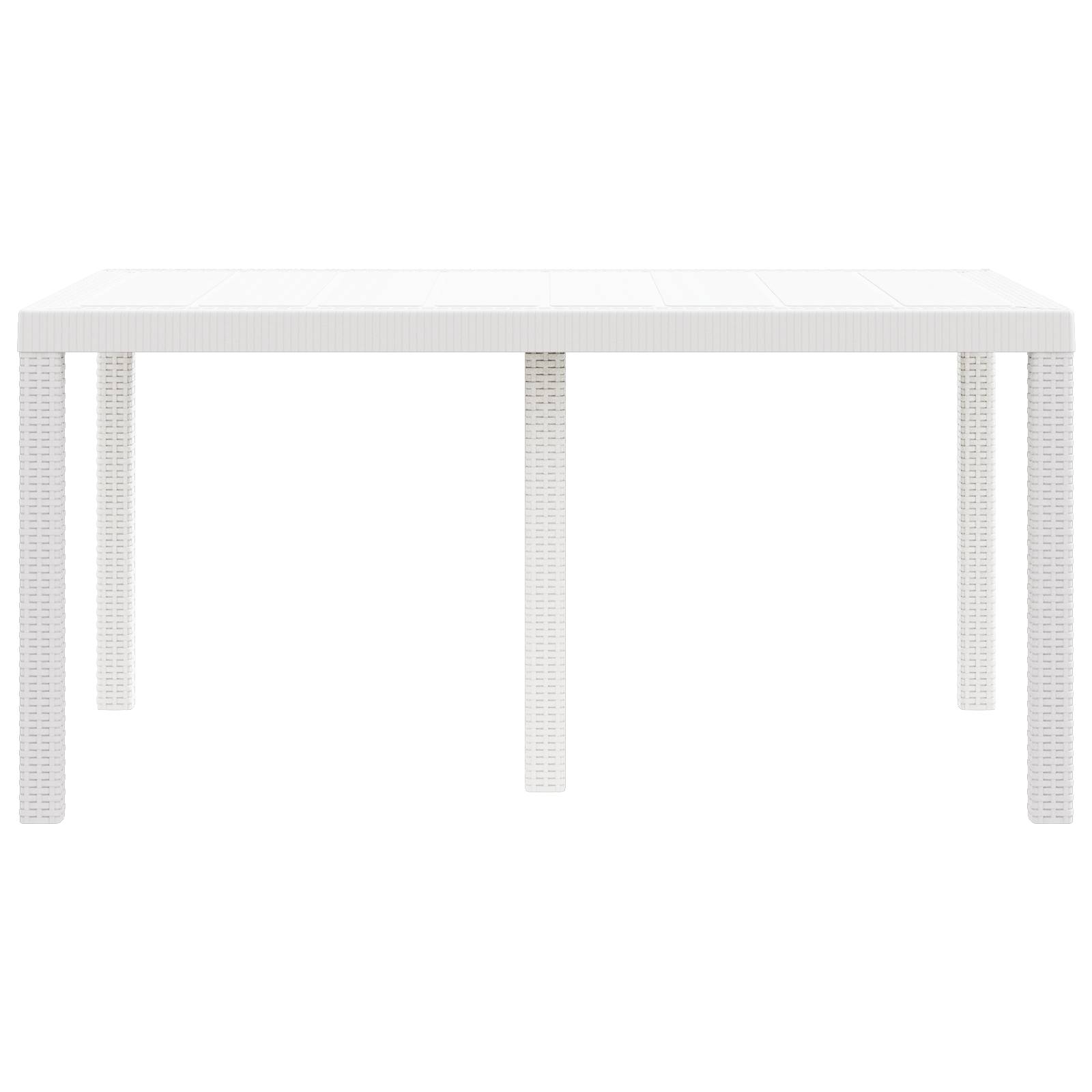 vidaXL Gartentisch Weiß 150x100x73 cm Poly Rattan