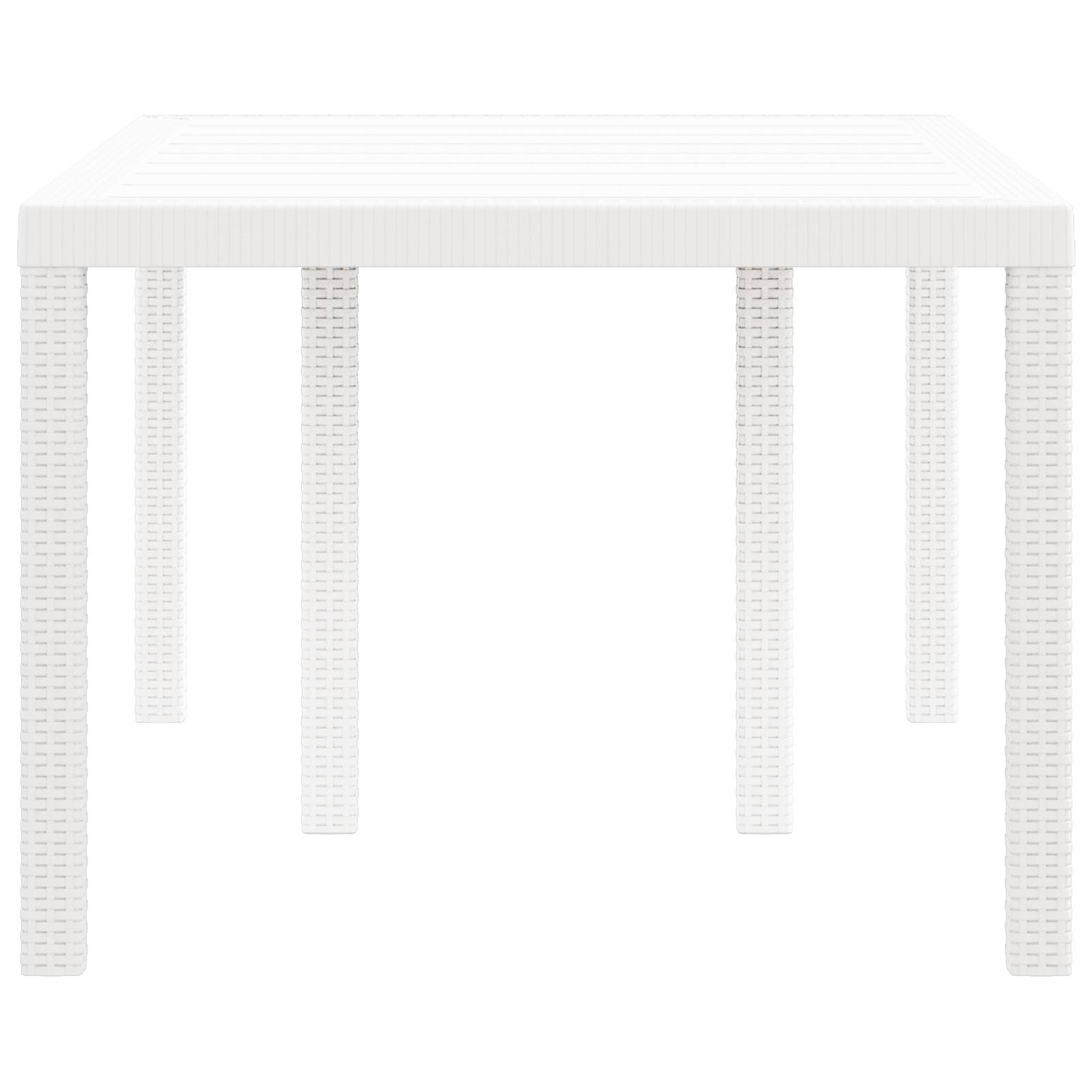 vidaXL Gartentisch Weiß 150x100x73 cm Poly Rattan