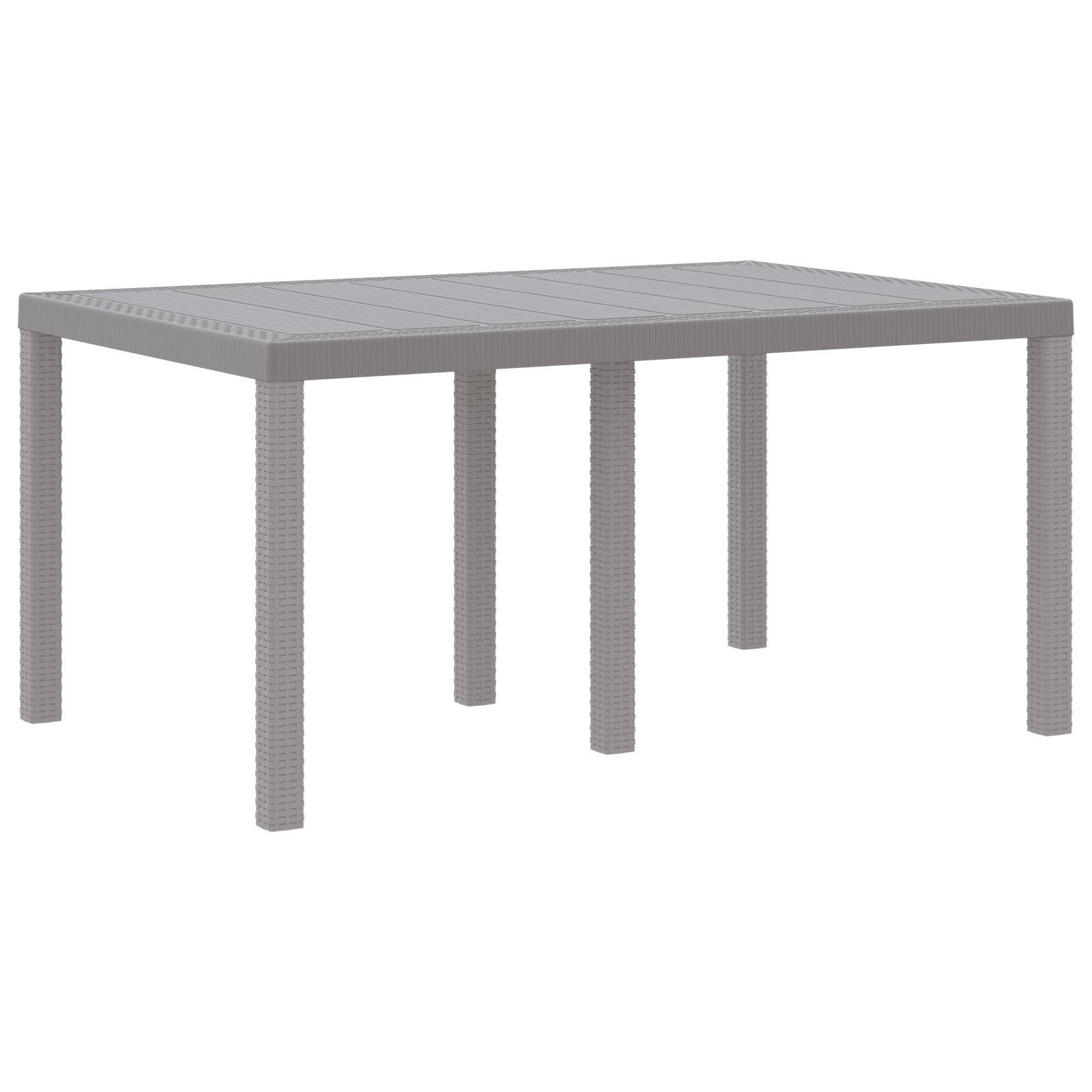 vidaXL 5-teilige Garten Essgruppe mit Kissen Hellgraues Poly Rattan