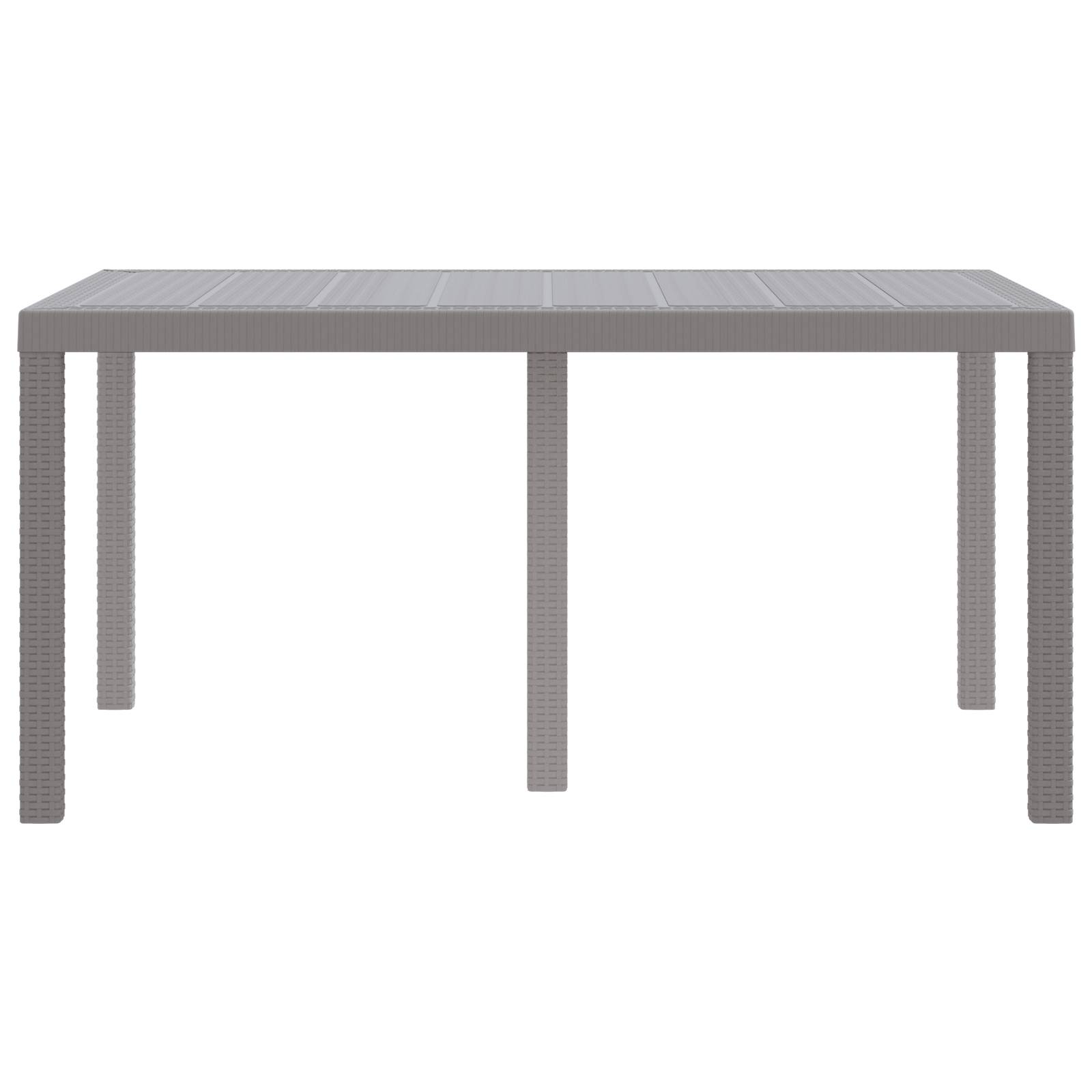 vidaXL Gartentisch Hellgrau 150x100x73 cm Poly Rattan