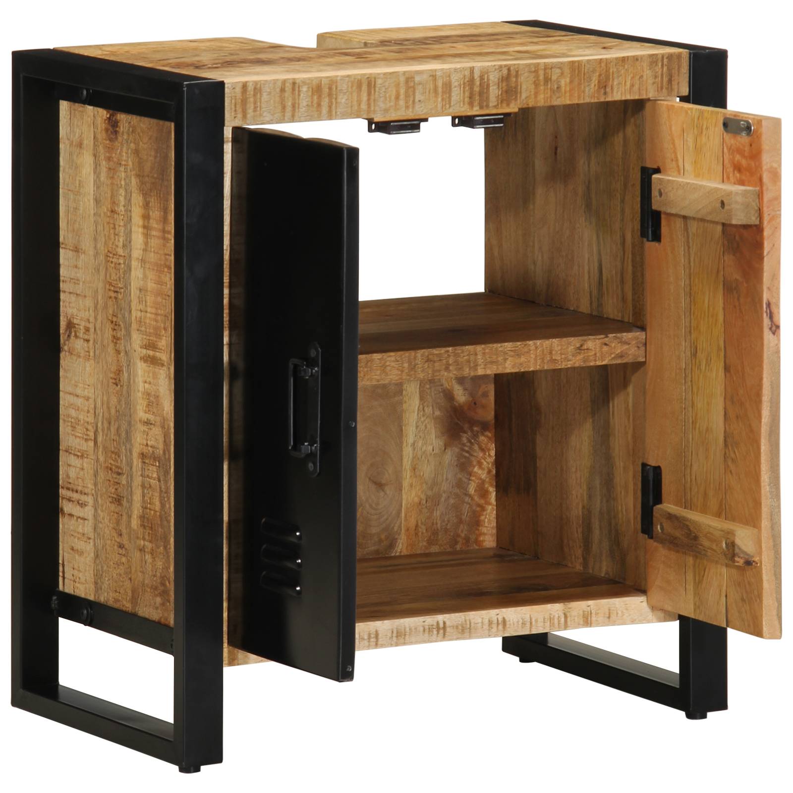 vidaXL Badezimmerschrank 55x35x60 cm Massivholz roh