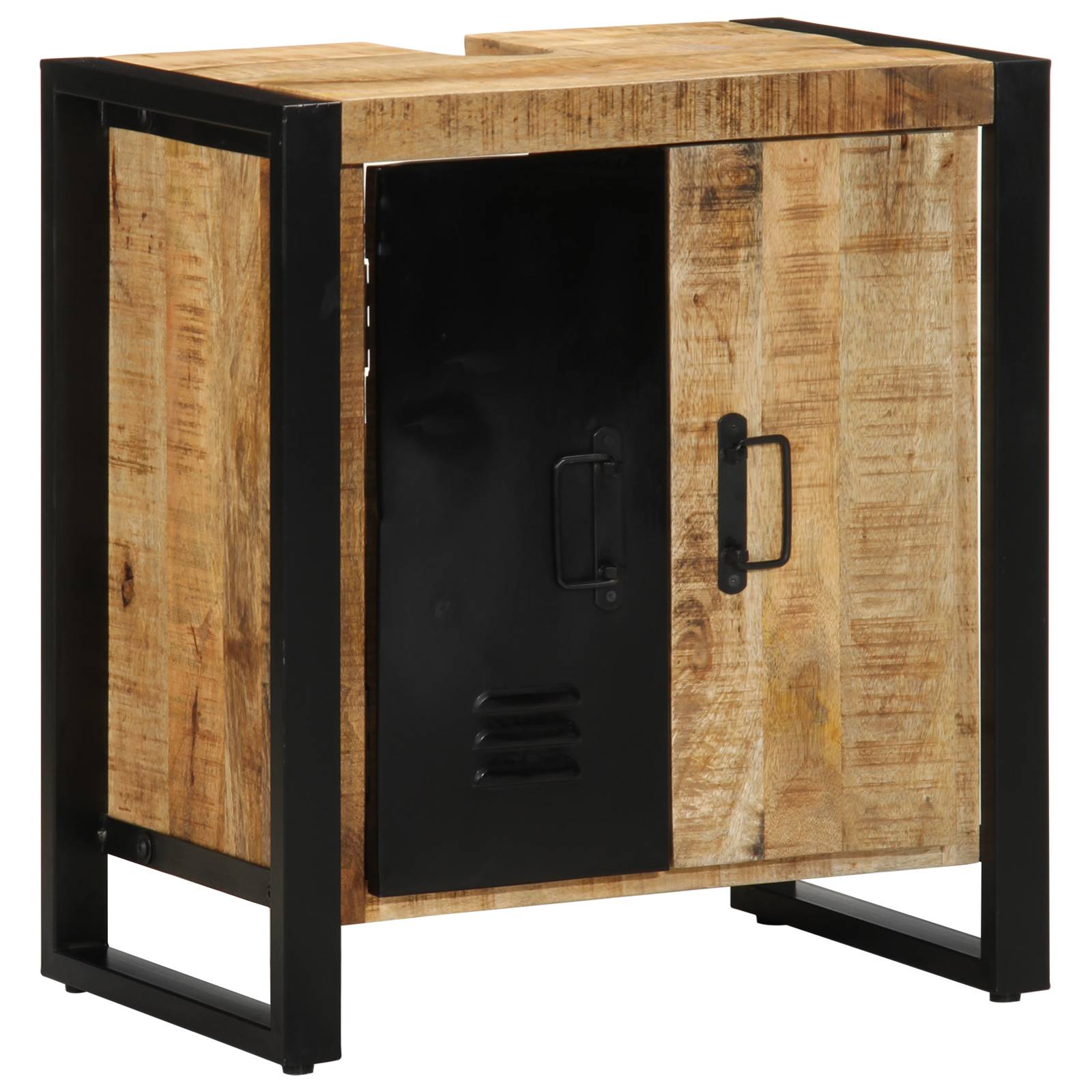vidaXL Badezimmerschrank 55x35x60 cm Massivholz roh