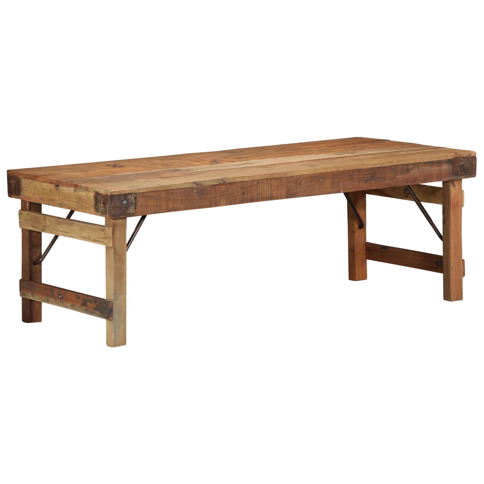 vidaXL Couchtisch 110x55x40 cm Altholz Massiv