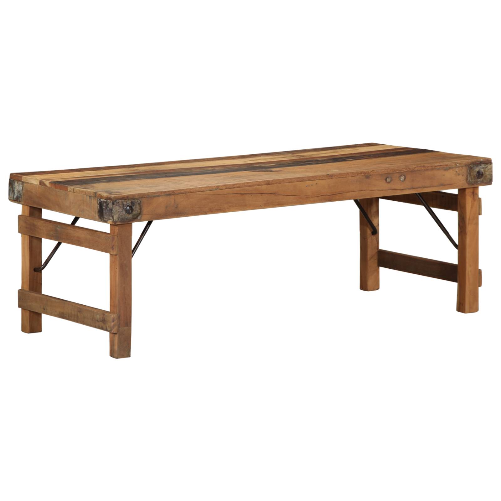 vidaXL Couchtisch 110x55x40 cm Altholz Massiv