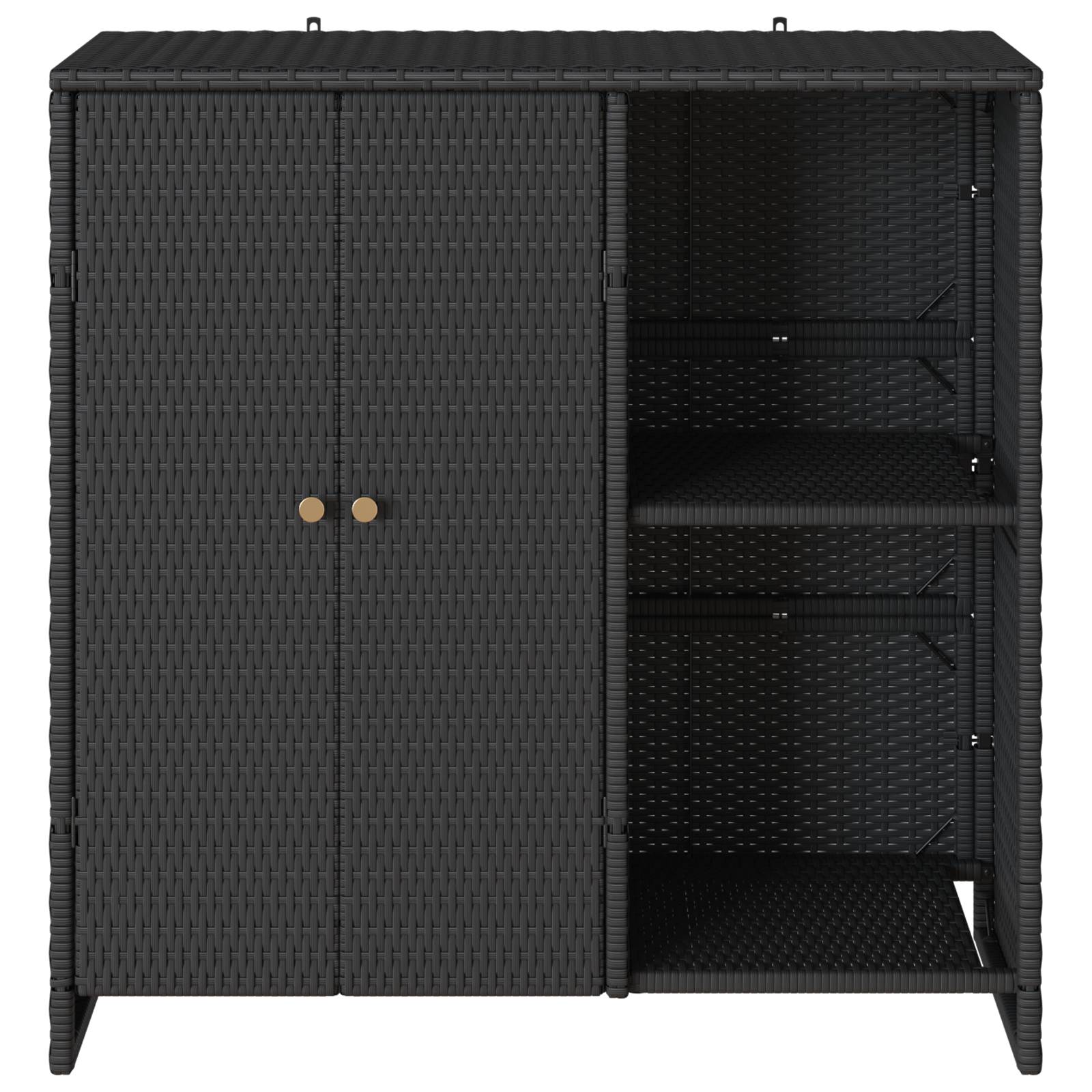 vidaXL Beistellschrank Schwarz 100x36x102 cm Rattan