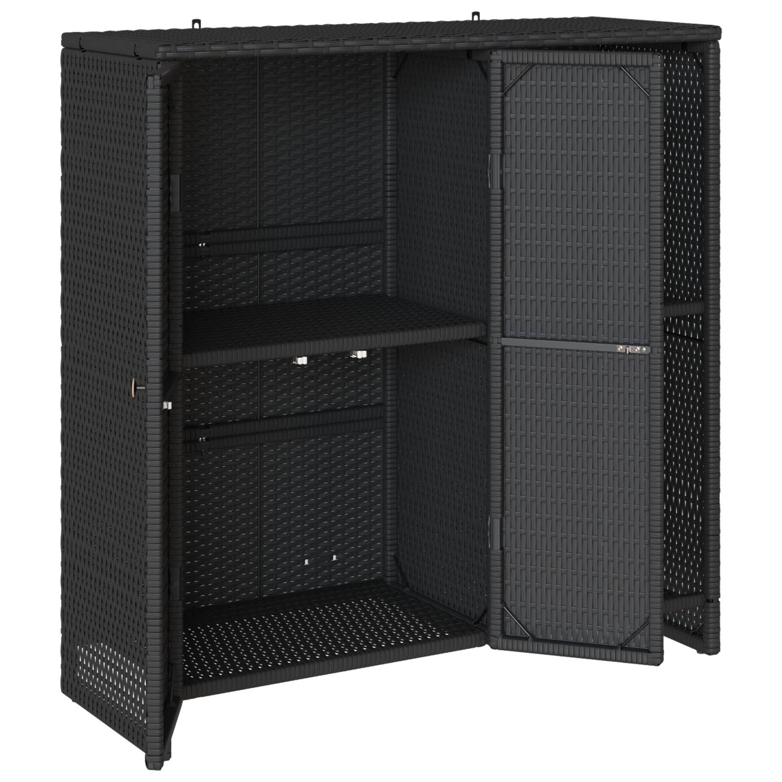 vidaXL Beistellschrank Schwarz 100x36x102 cm Rattan