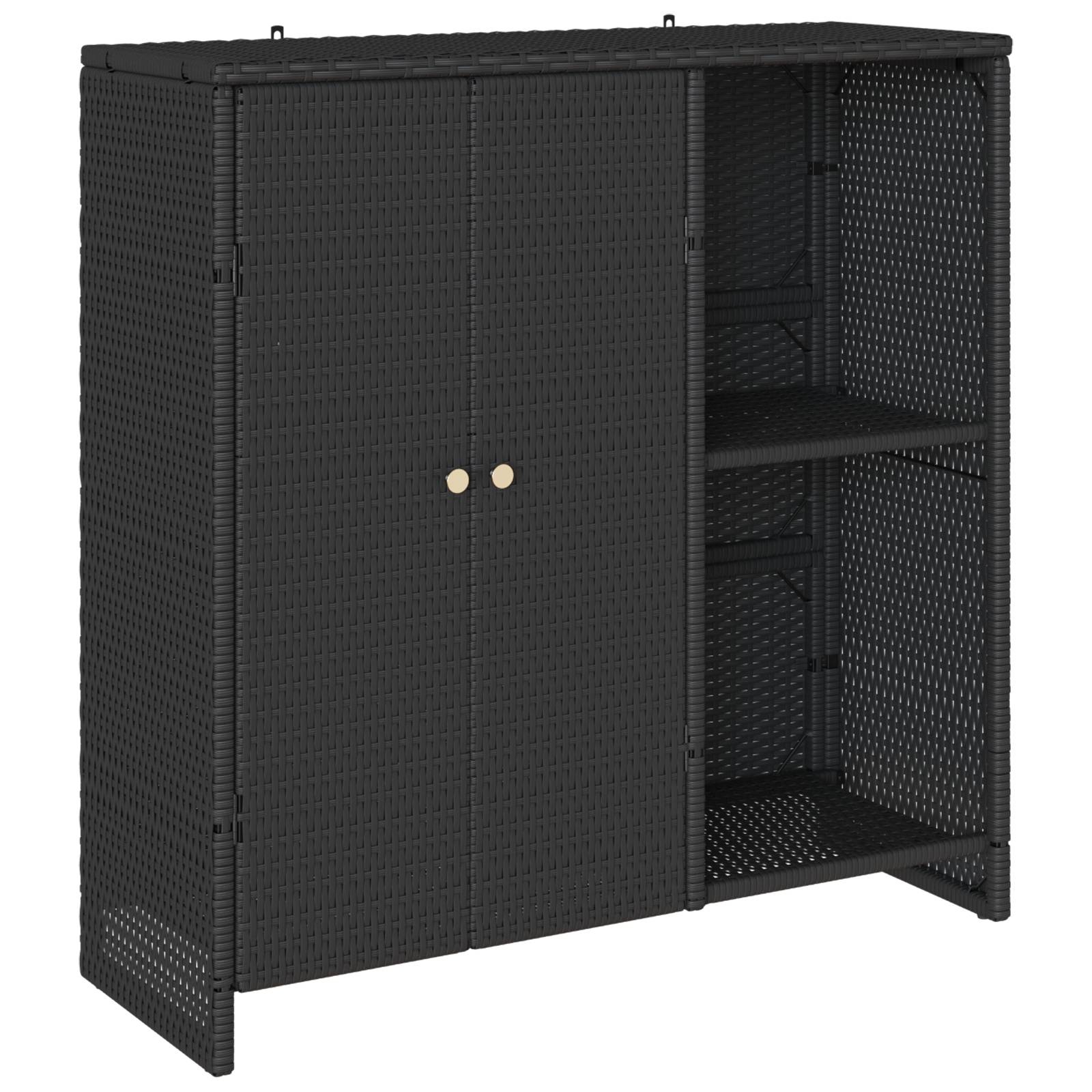 vidaXL Beistellschrank Schwarz 100x36x102 cm Rattan