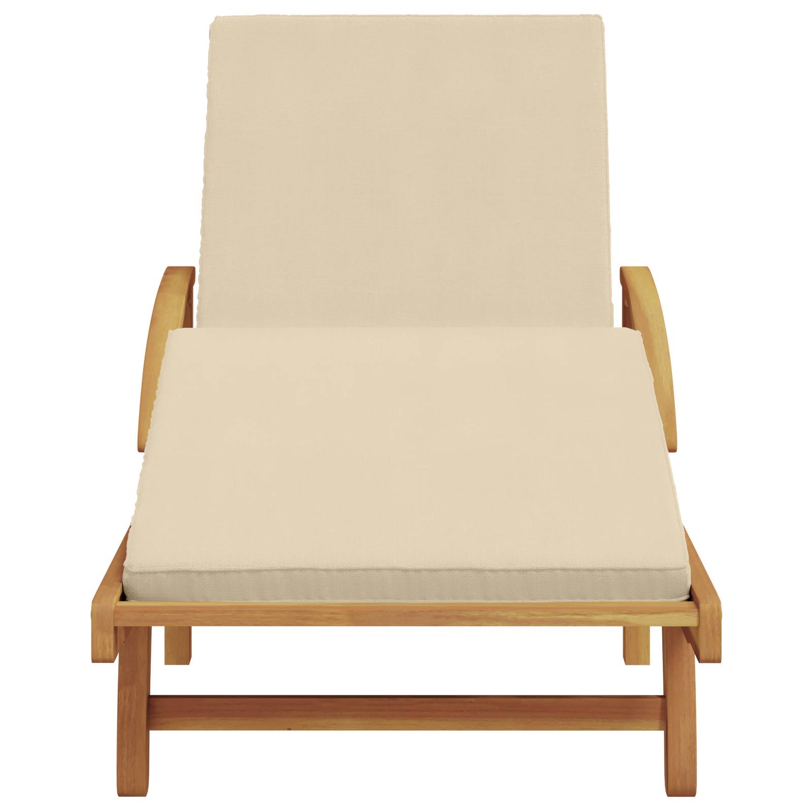 vidaXL Klappbare Sonnenliege mit Rädern & Kissen Beige Massivholz Akazie