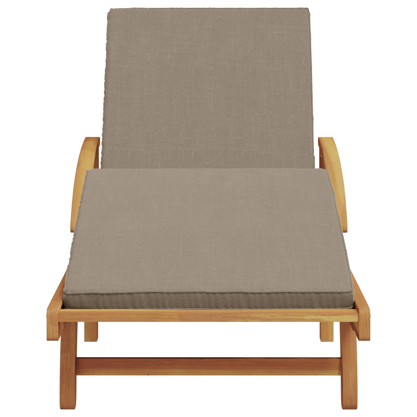 vidaXL Klappbare Sonnenliege mit Rädern & Kissen Taupe Massivholz Akazie
