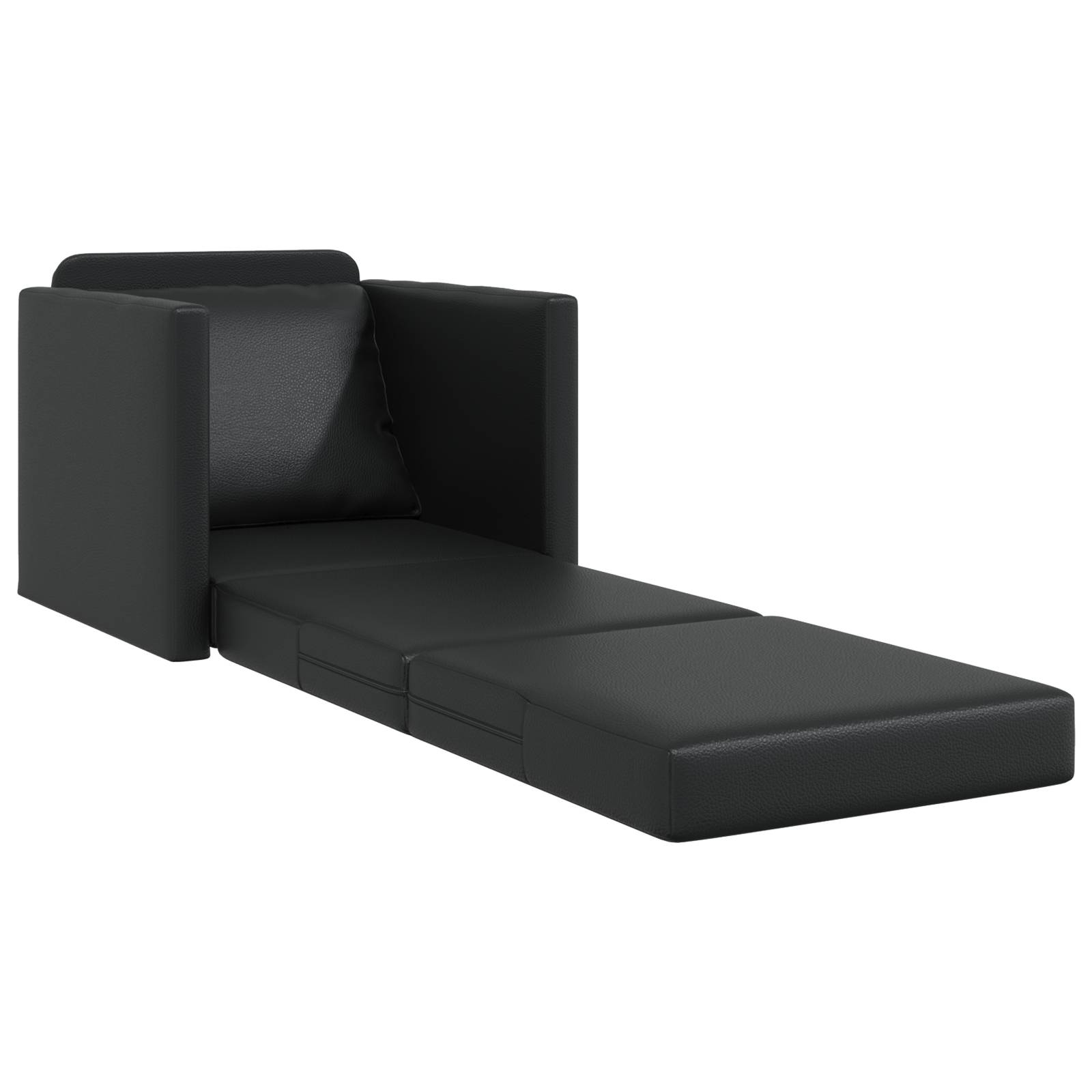 vidaXL Futon Sofa Bett 2-in-1 Schwarz 74x77x81 cm Kunstleder