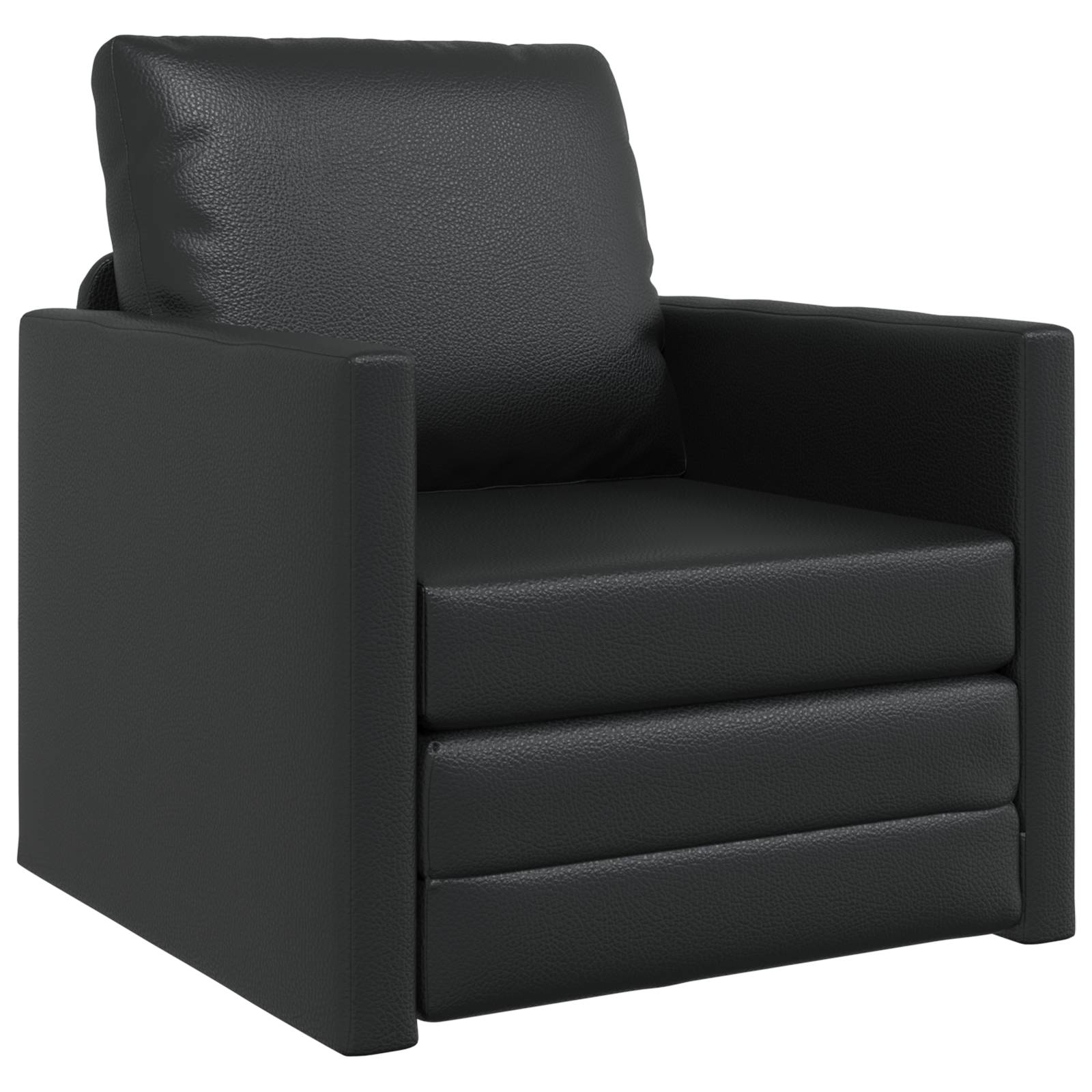 vidaXL Futon Sofa Bett 2-in-1 Schwarz 74x77x81 cm Kunstleder
