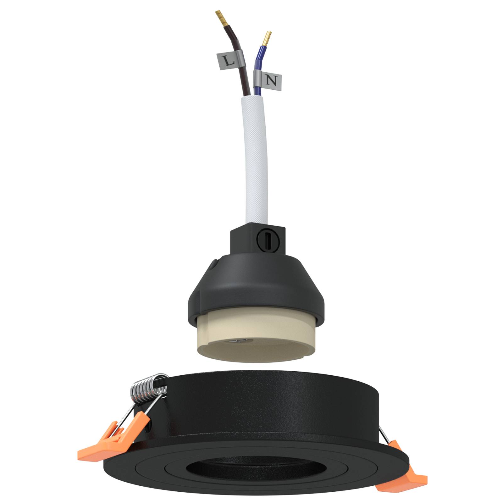 vidaXL Einbauspotlights 6 Stück Rund GU10 Schwarz Ø91 mm