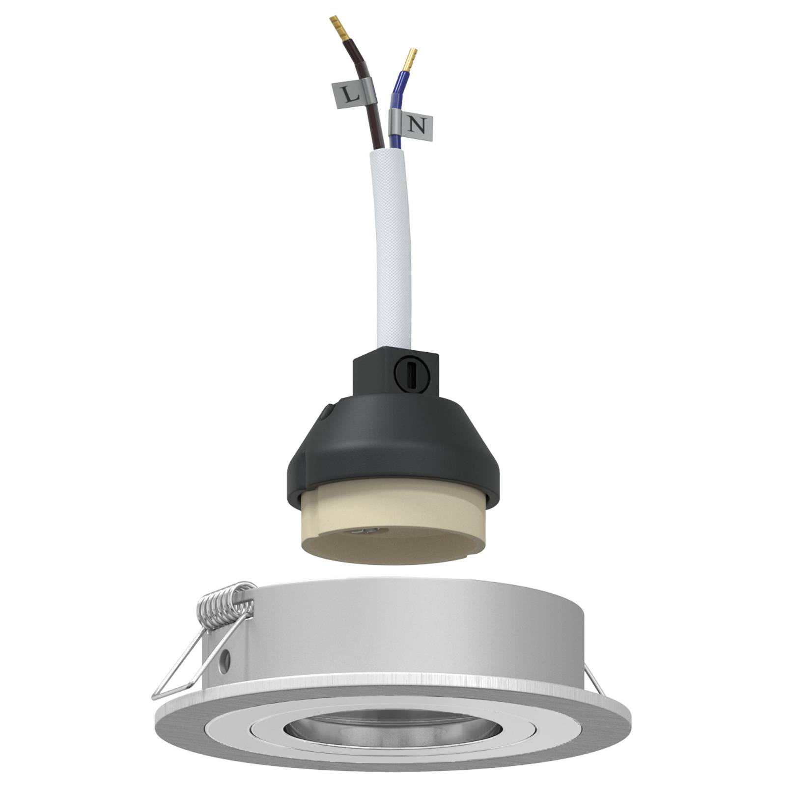 vidaXL Einbau-Spotlights 24 Stück Rund GU10 Silber Ø91 mm