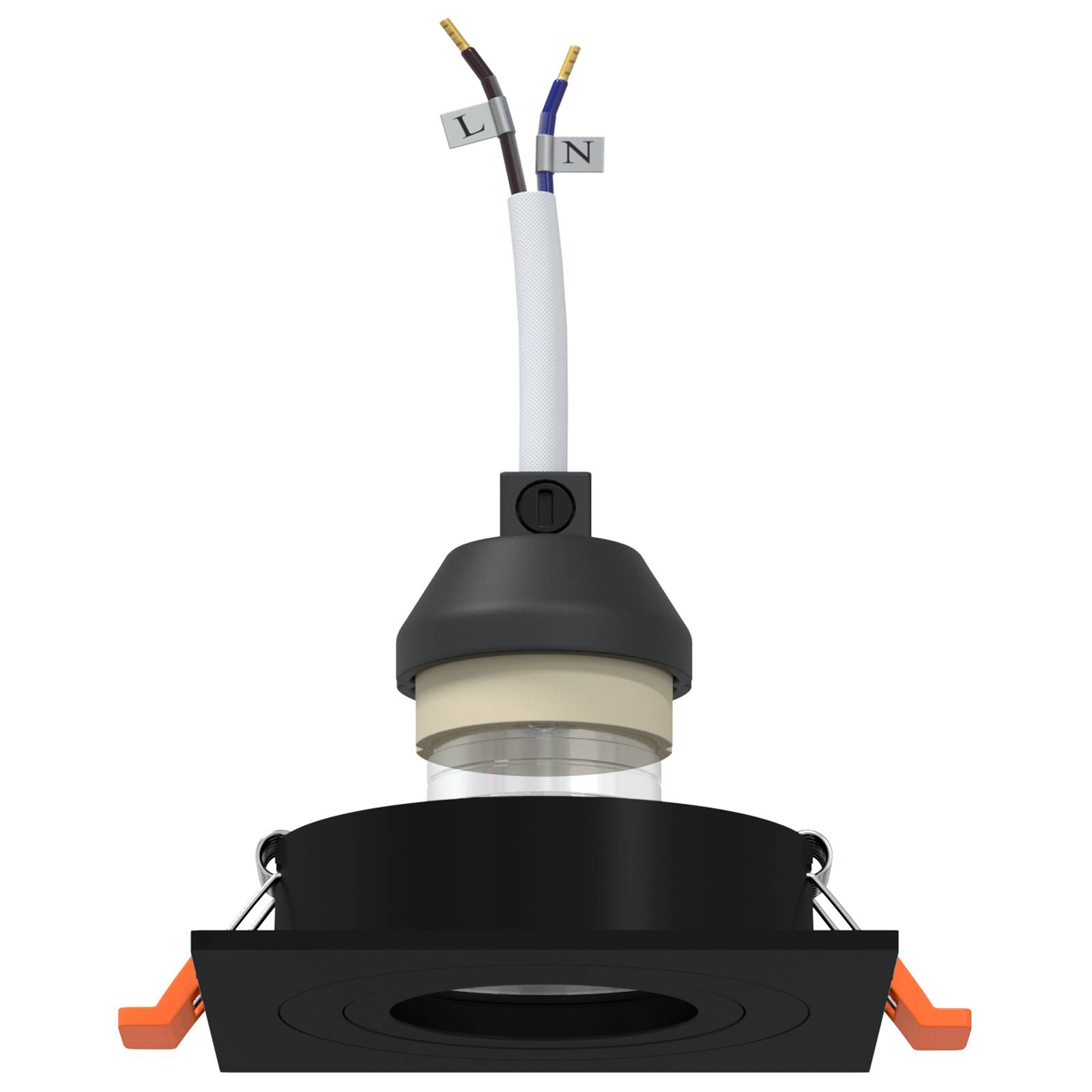 vidaXL Einbau-Spotlights 24 Stück Quadratisch GU10 Schwarz 91x91 mm